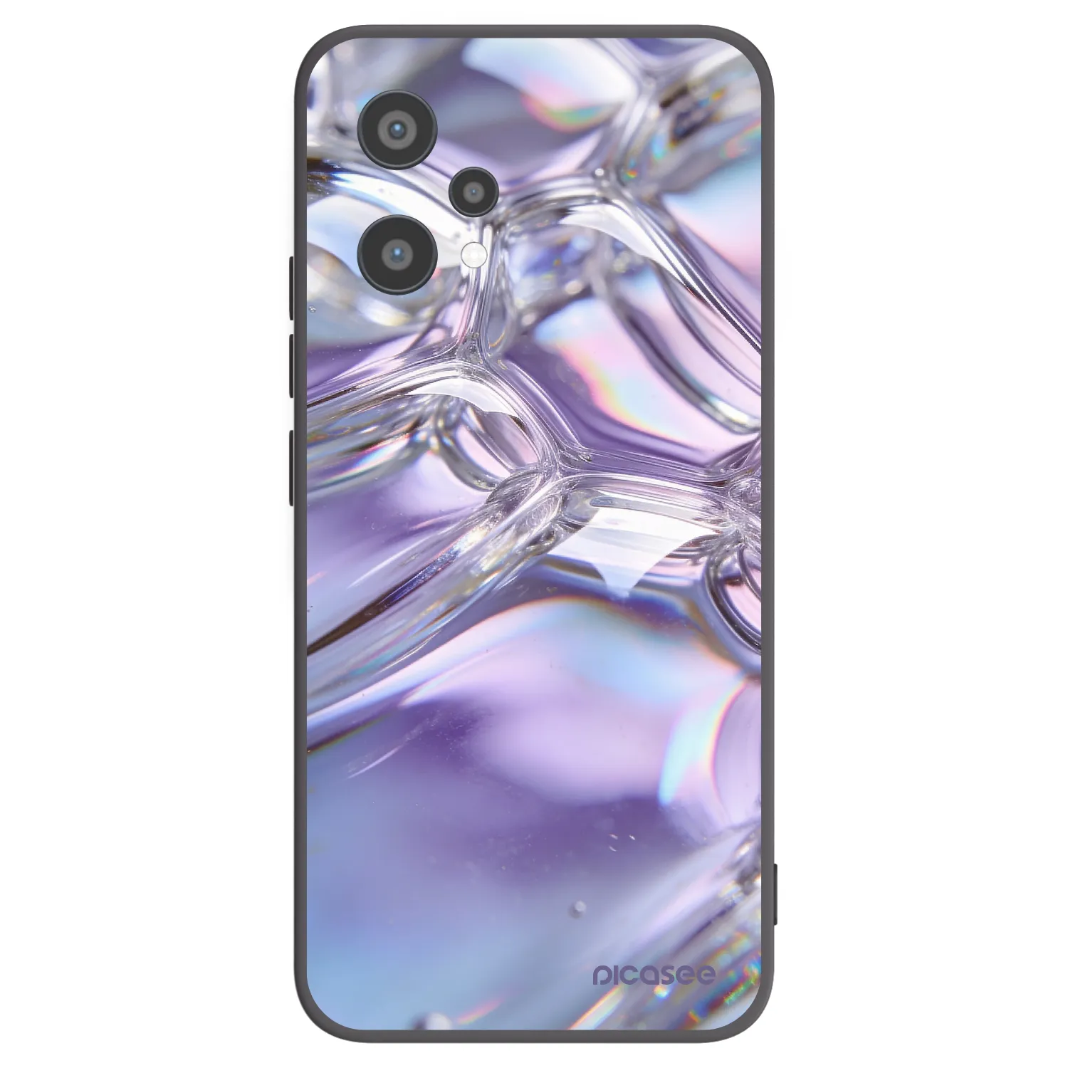 Picasee silikonski črni ovitek za Realme 9 Pro 5G - Iridescent bubbles