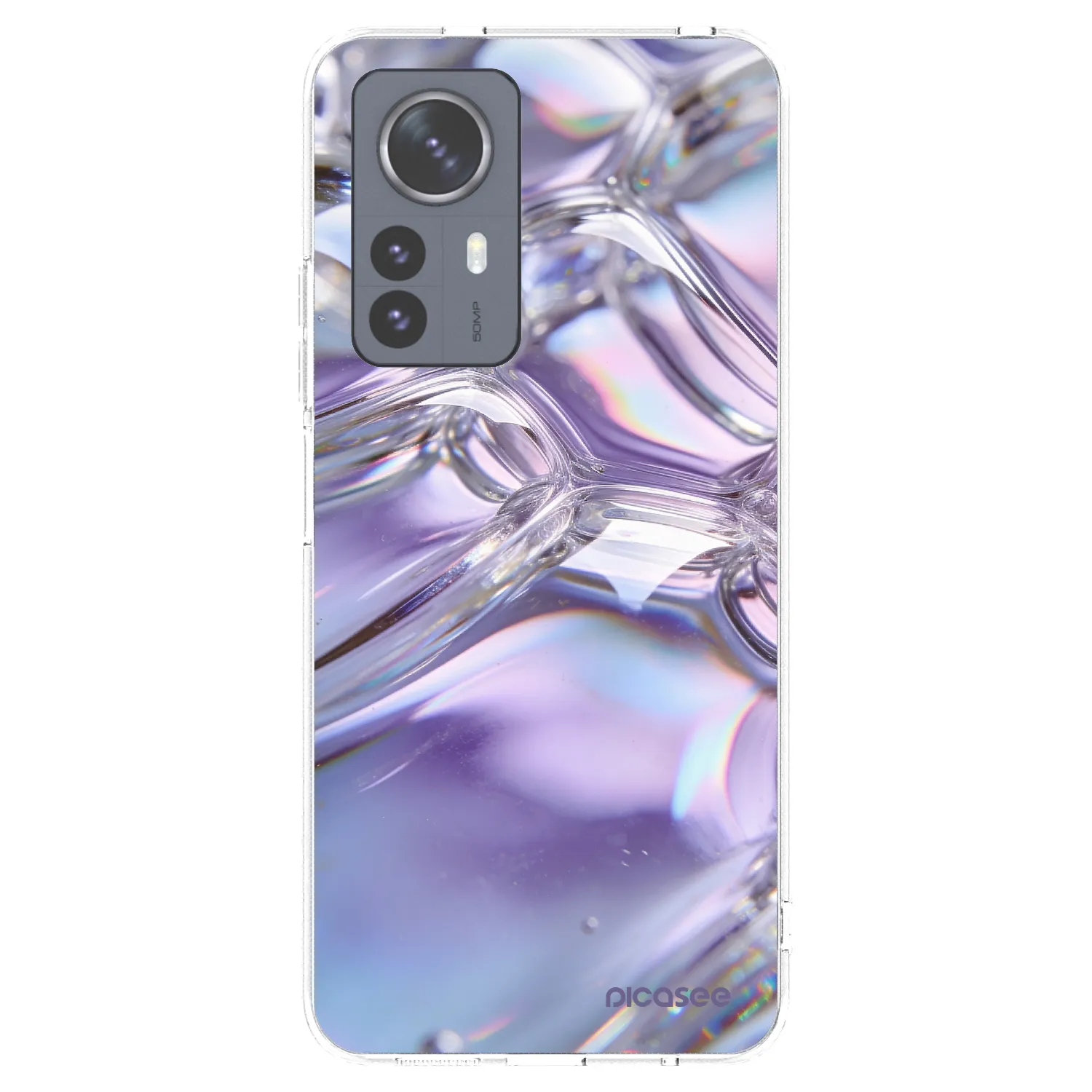 Picasee silikonski prozorni ovitek za Xiaomi 12 Pro - Iridescent bubbles