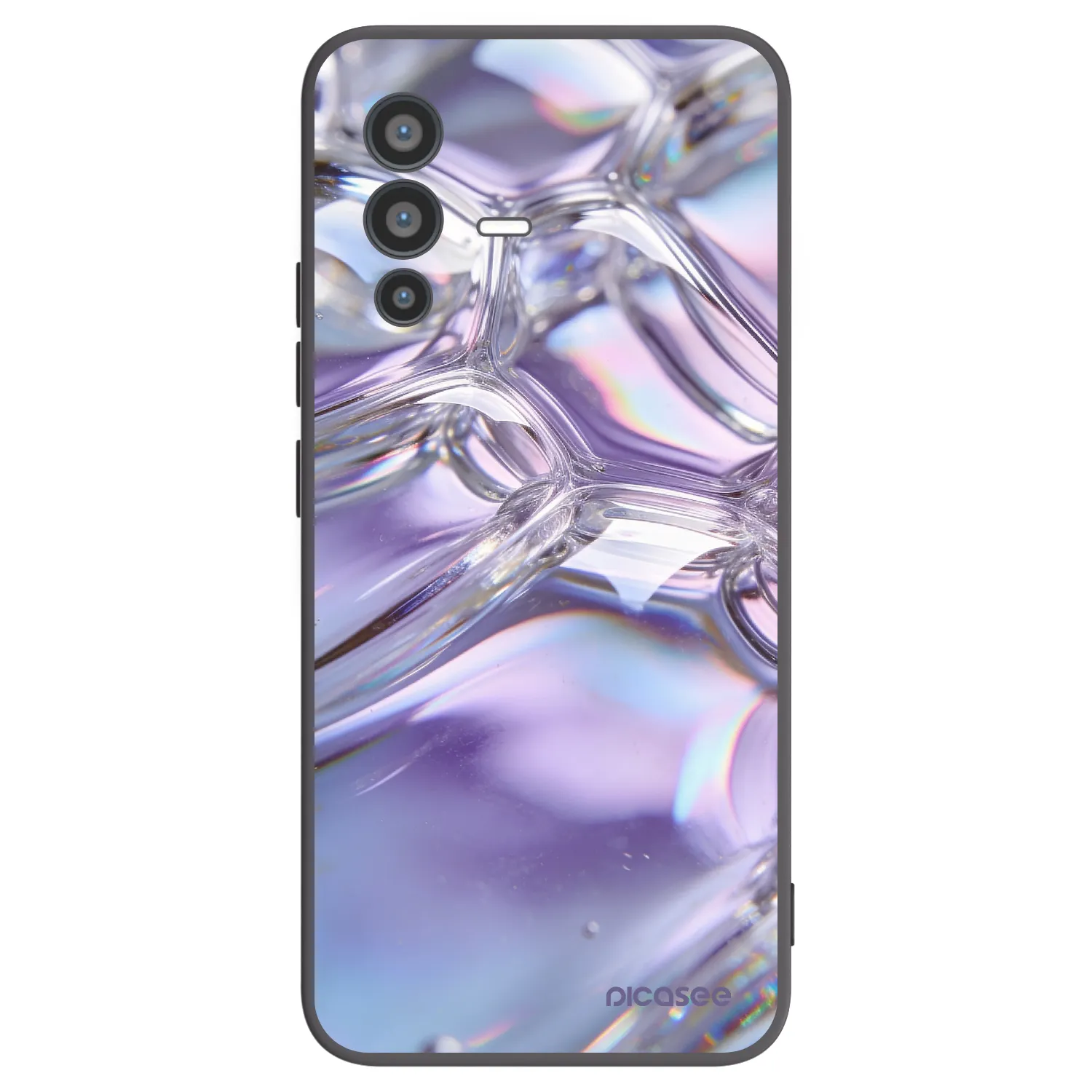 Picasee silikonski črni ovitek za Vivo V23 5G - Iridescent bubbles