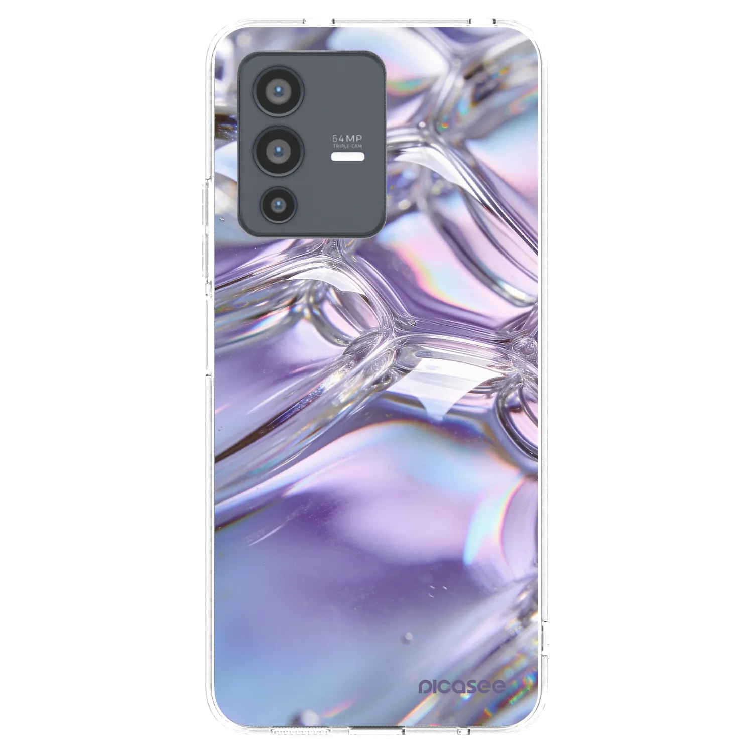 Picasee silikonski prozorni ovitek za Vivo V23 5G - Iridescent bubbles