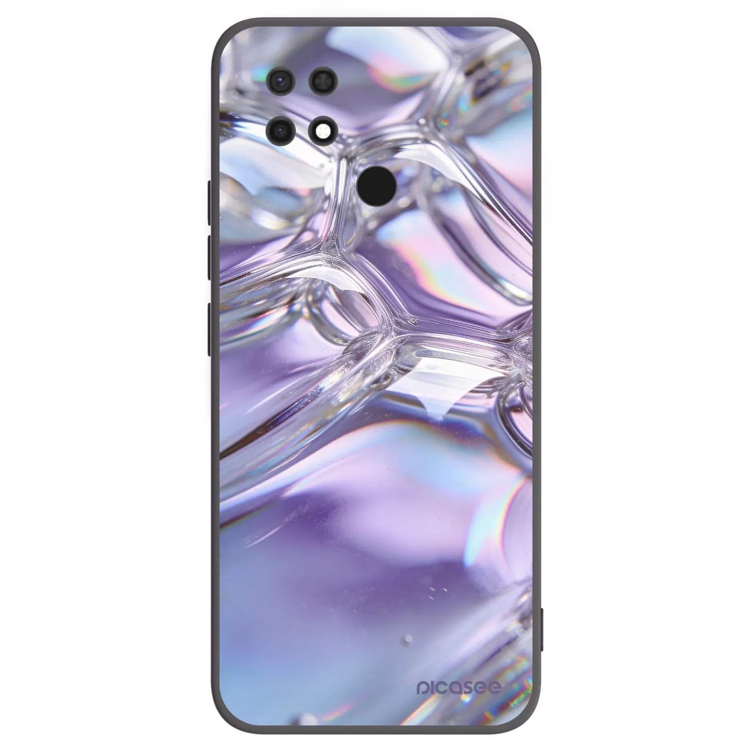 Picasee silikonski črni ovitek za Xiaomi Redmi 10C - Iridescent bubbles