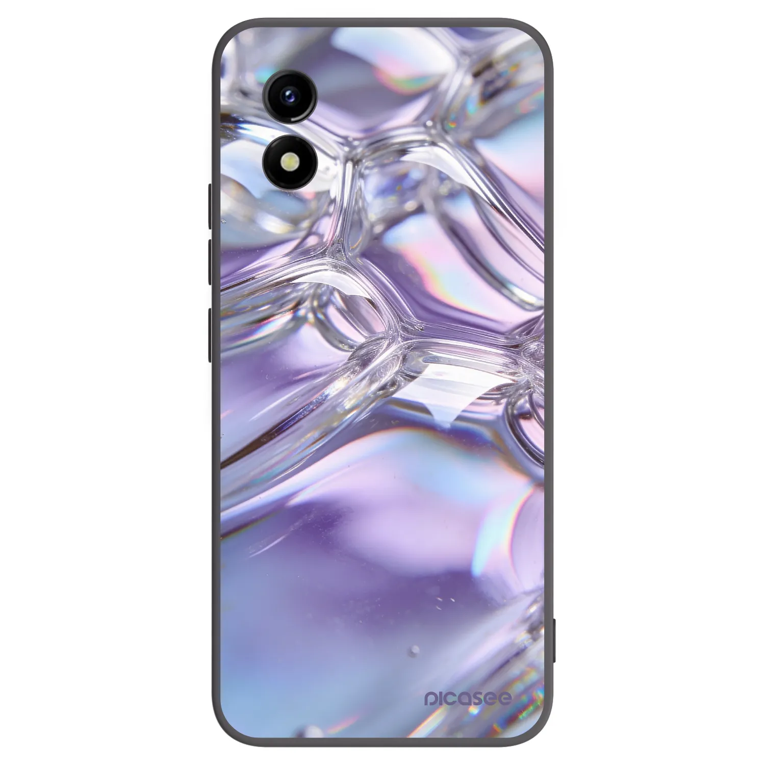 Picasee silikonski črni ovitek za Vivo Y01 - Iridescent bubbles