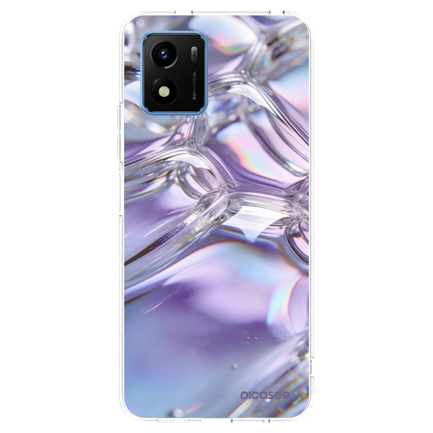 Picasee silikonski prozorni ovitek za Vivo Y01 - Iridescent bubbles