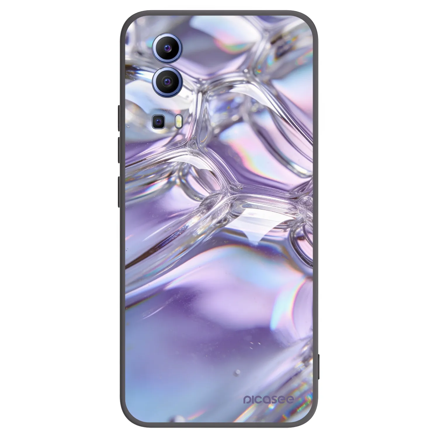 Picasee silikonski črni ovitek za Vivo Y52 5G - Iridescent bubbles