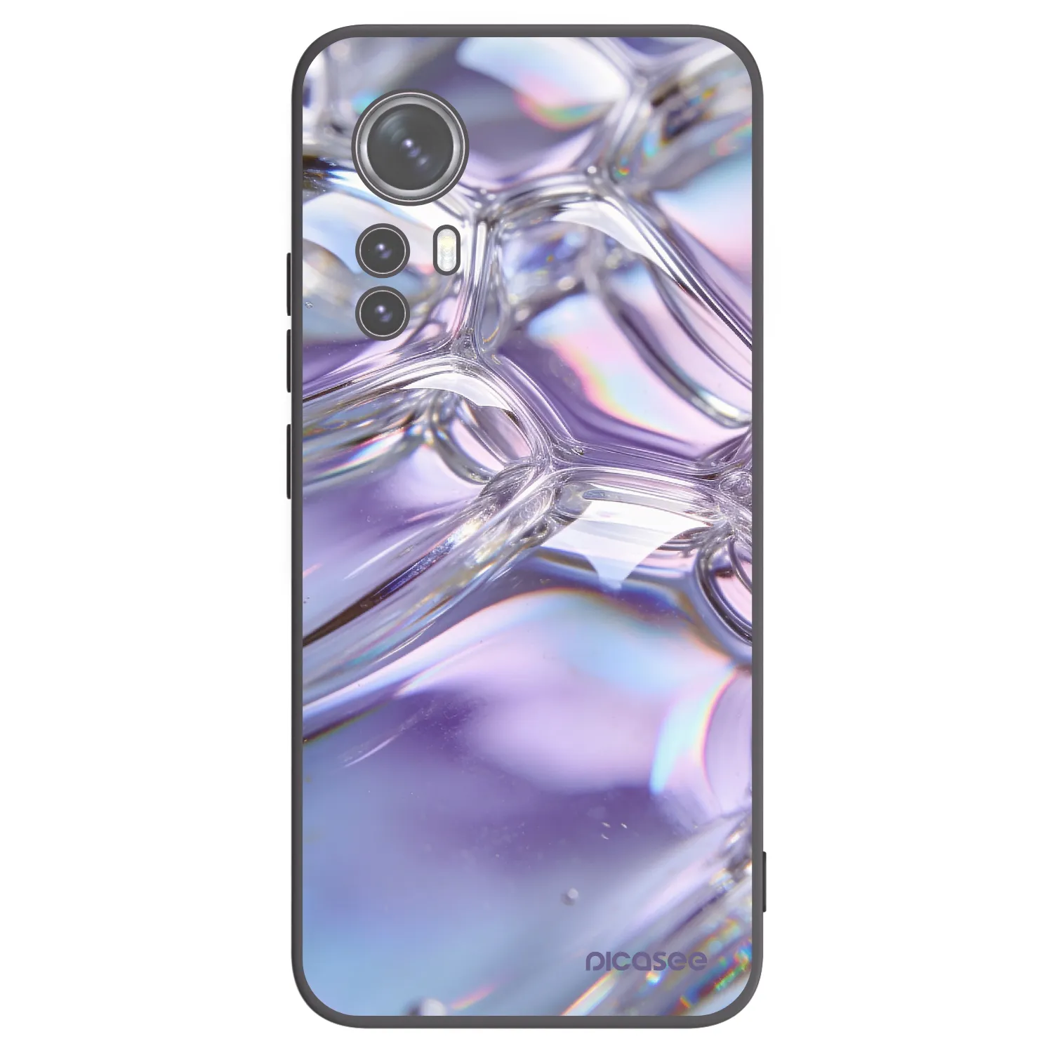 Picasee silikonski črni ovitek za Xiaomi 12X - Iridescent bubbles