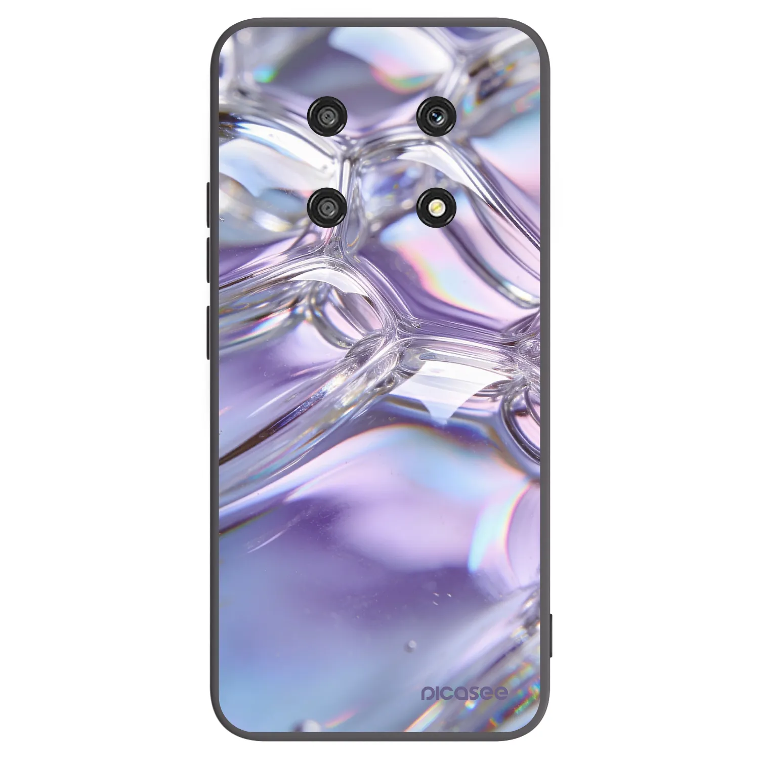 Picasee silikonski črni ovitek za Honor Magic4 Lite 5G - Iridescent bubbles