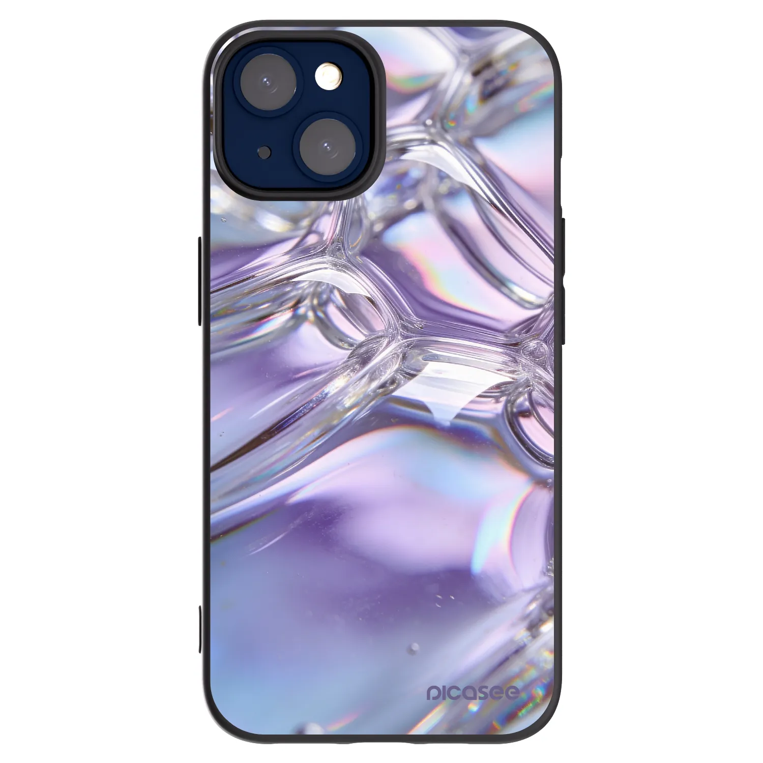 Picasee silikonski črni ovitek za Apple iPhone 14 - Iridescent bubbles