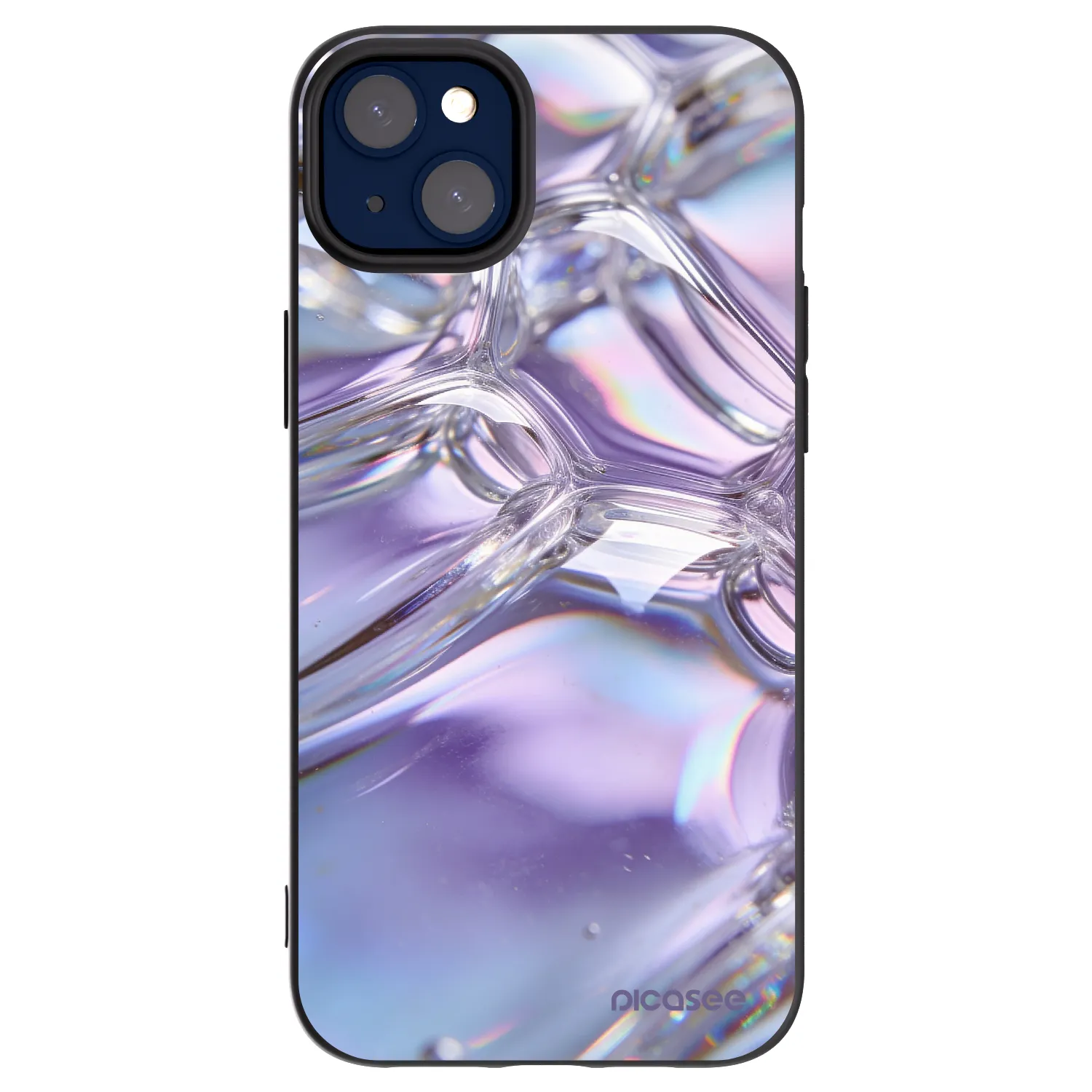 Picasee silikonski črni ovitek za Apple iPhone 14 Plus - Iridescent bubbles