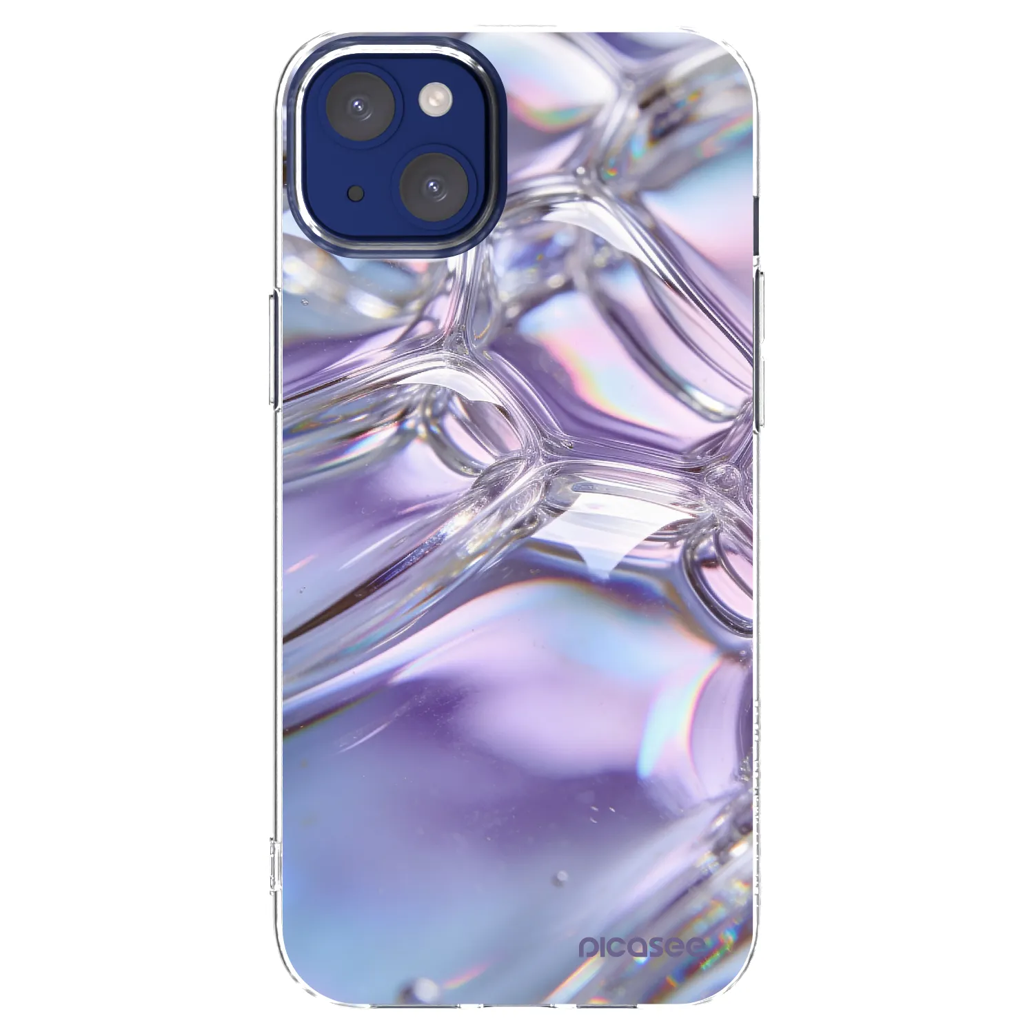 Picasee silikonski prozorni ovitek za Apple iPhone 14 Plus - Iridescent bubbles
