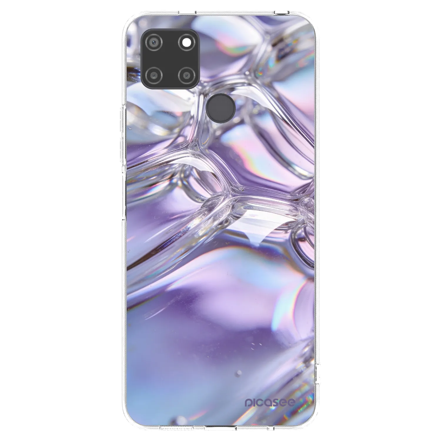 Picasee silikonski prozorni ovitek za Realme C21Y - Iridescent bubbles
