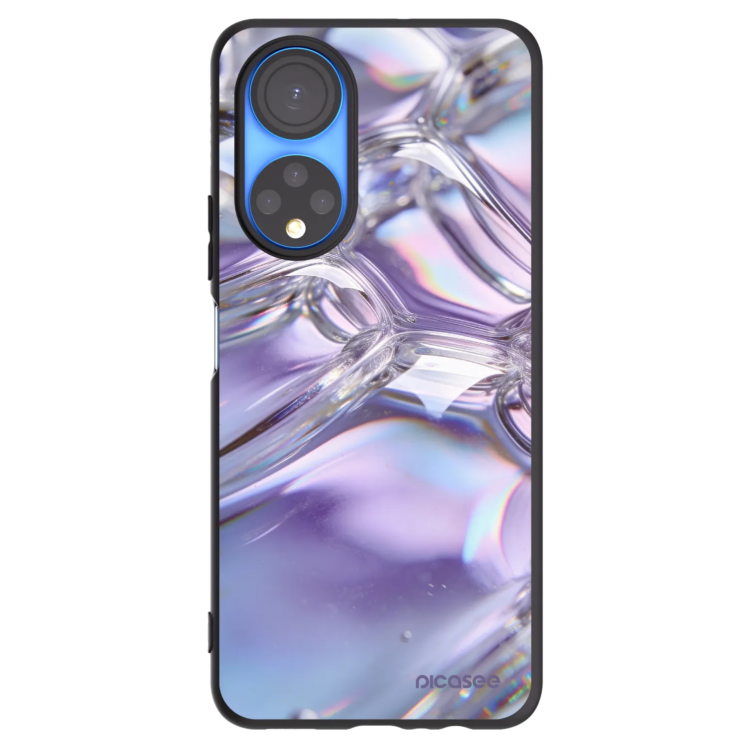 Picasee silikonski črni ovitek za Honor X7 - Iridescent bubbles