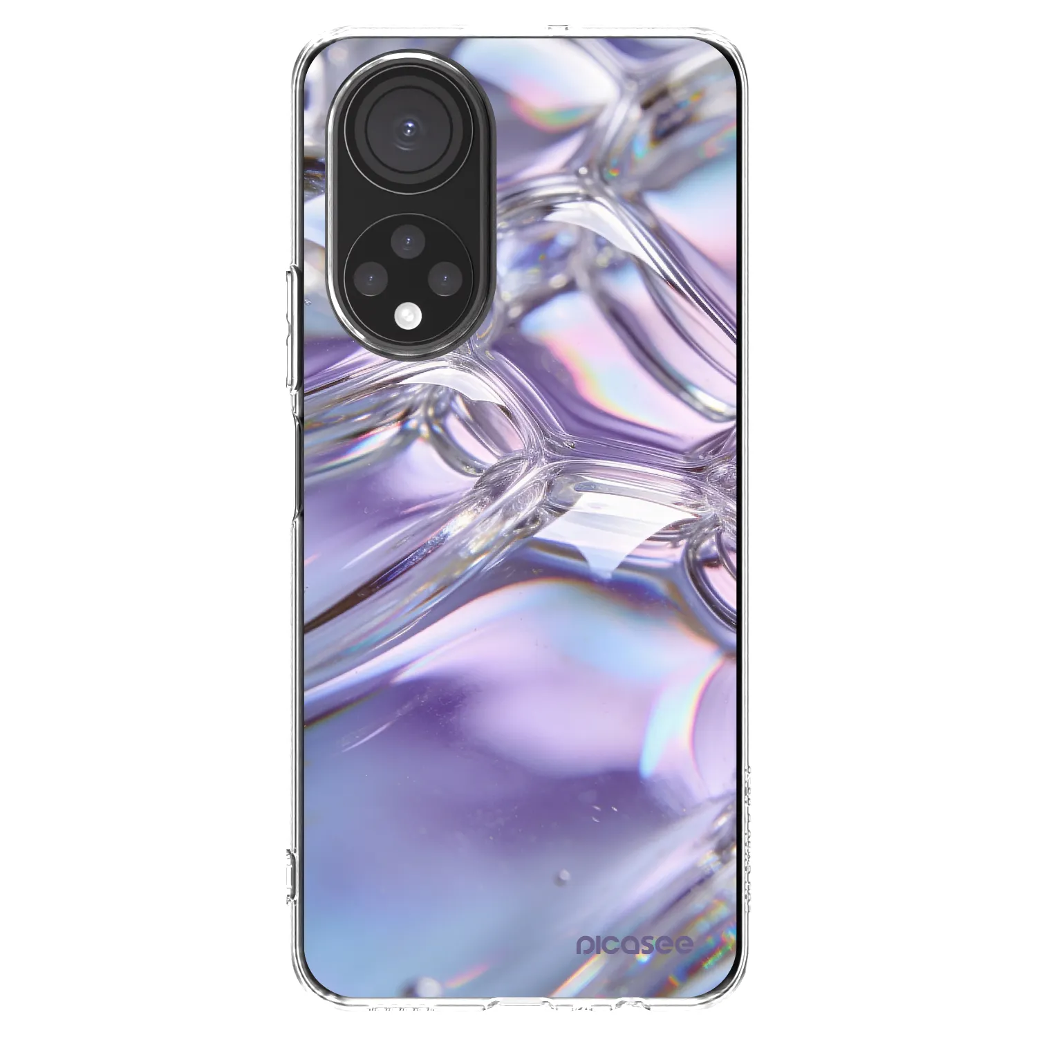 Picasee silikonski prozorni ovitek za Honor X7 - Iridescent bubbles