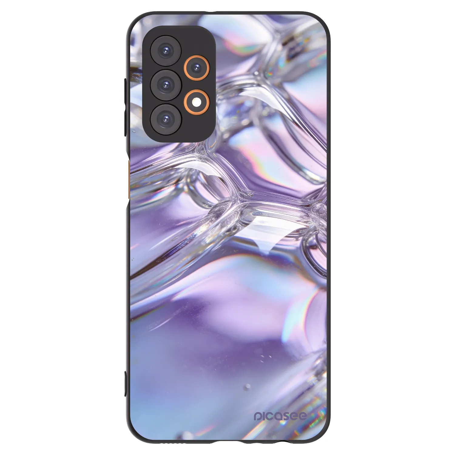 Picasee silikonski črni ovitek za Samsung Galaxy A23 A235F 4G - Iridescent bubbles
