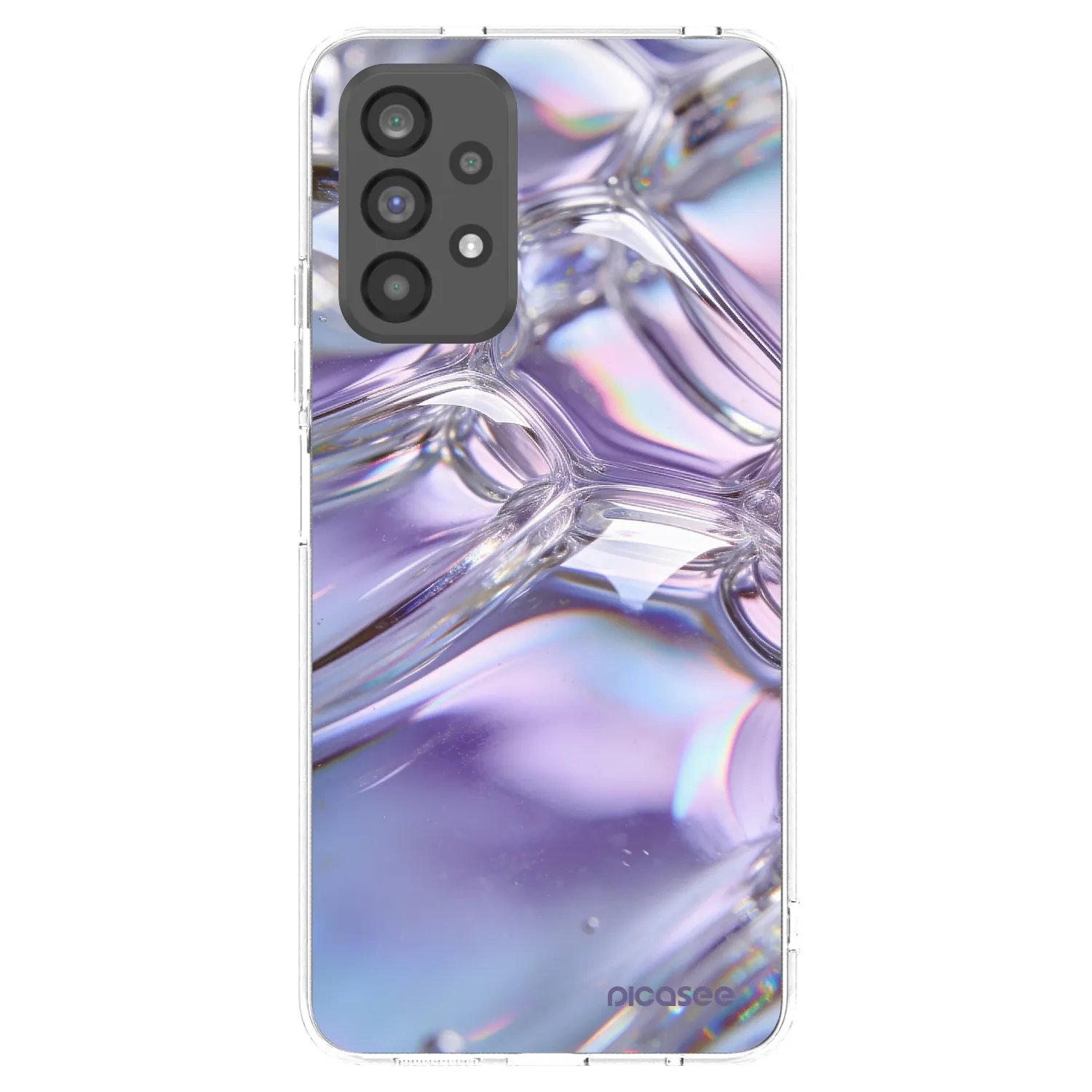 Picasee silikonski prozorni ovitek za Samsung Galaxy A73 5G - Iridescent bubbles