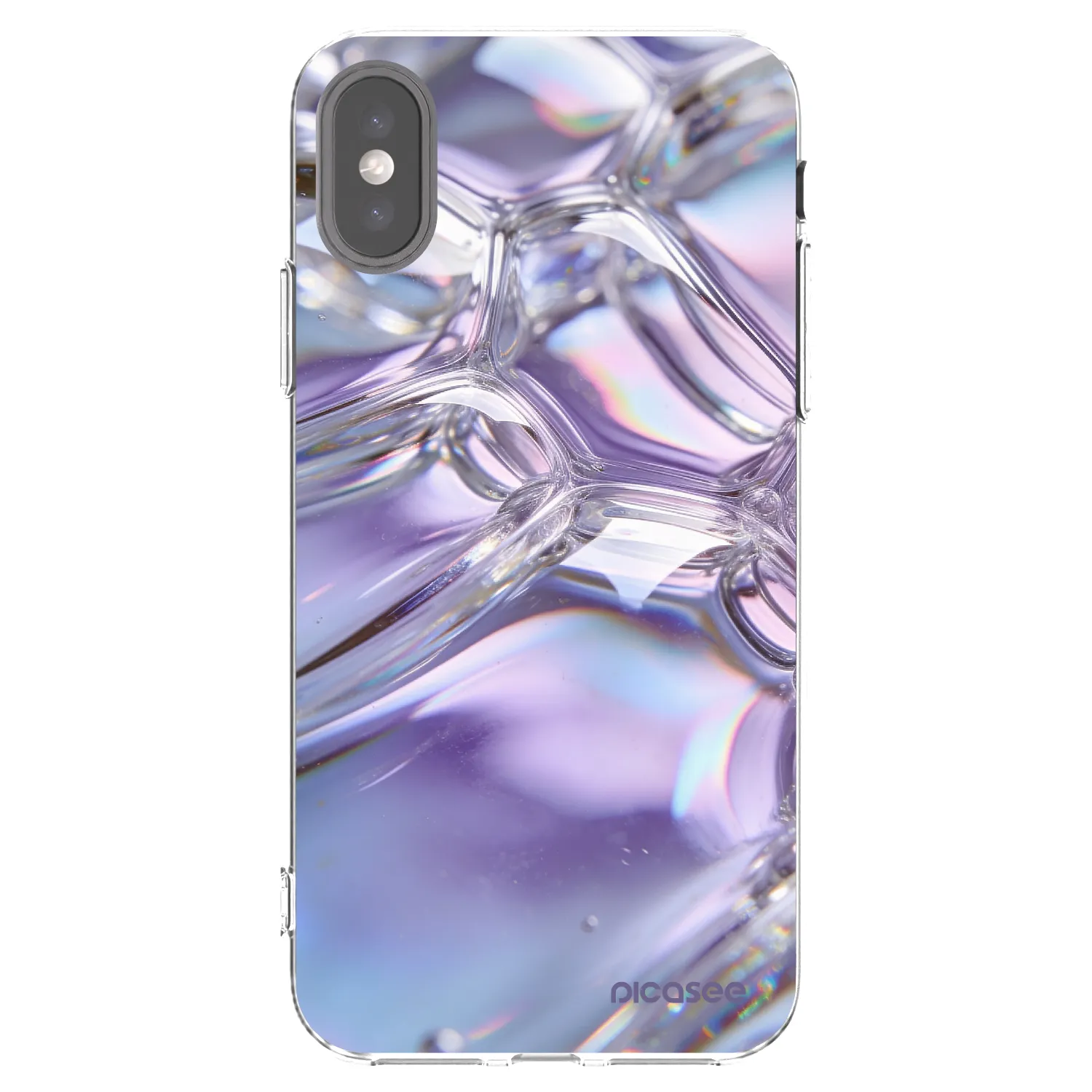Picasee silikonski prozorni ovitek za Apple iPhone X/XS - Iridescent bubbles