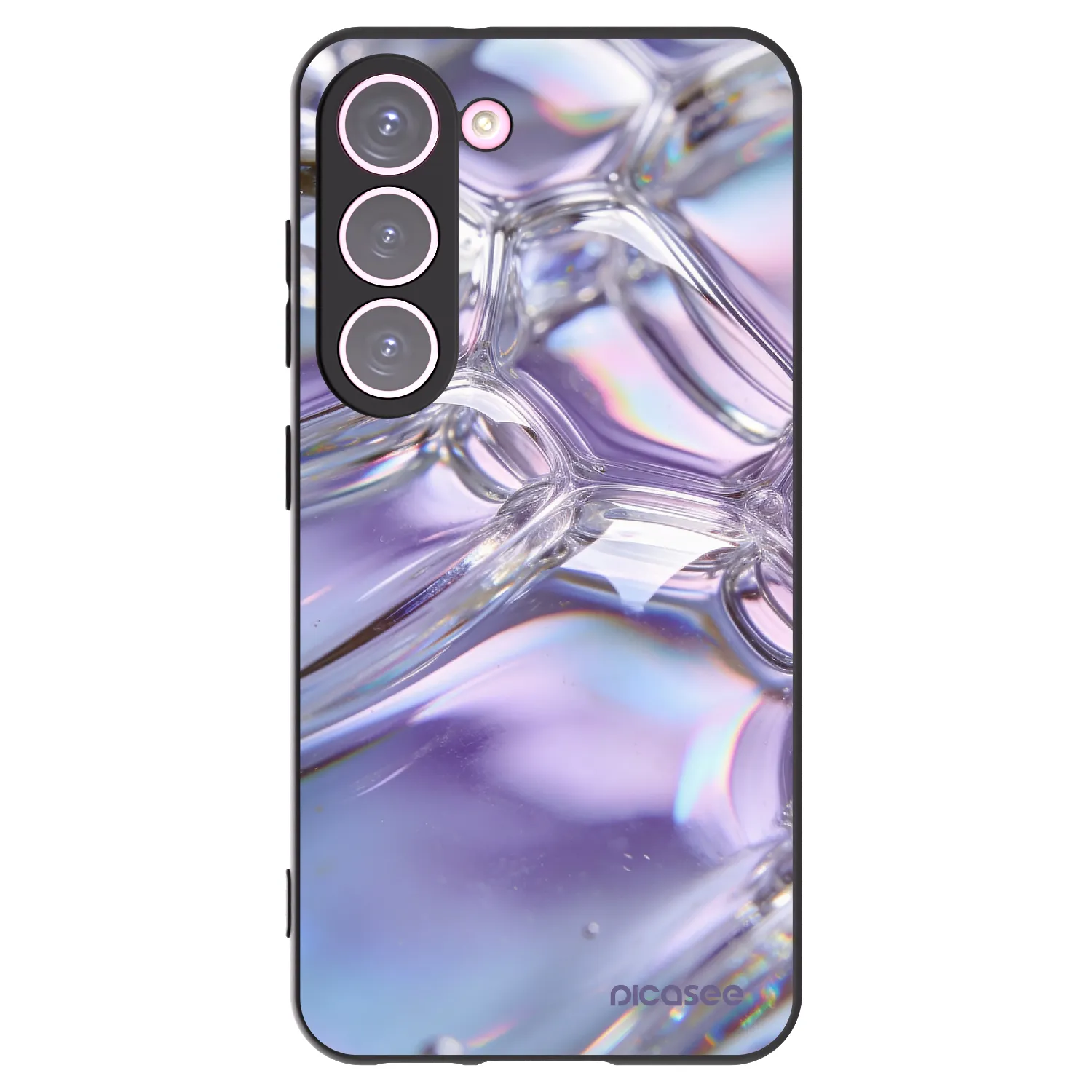 Picasee silikonski črni ovitek za Samsung Galaxy S23 5G - Iridescent bubbles