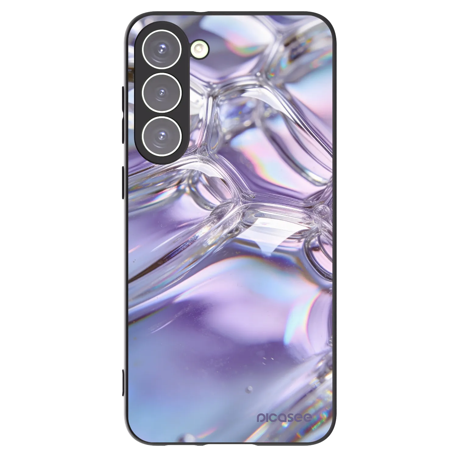 Picasee silikonski črni ovitek za Samsung Galaxy S23+ 5G - Iridescent bubbles