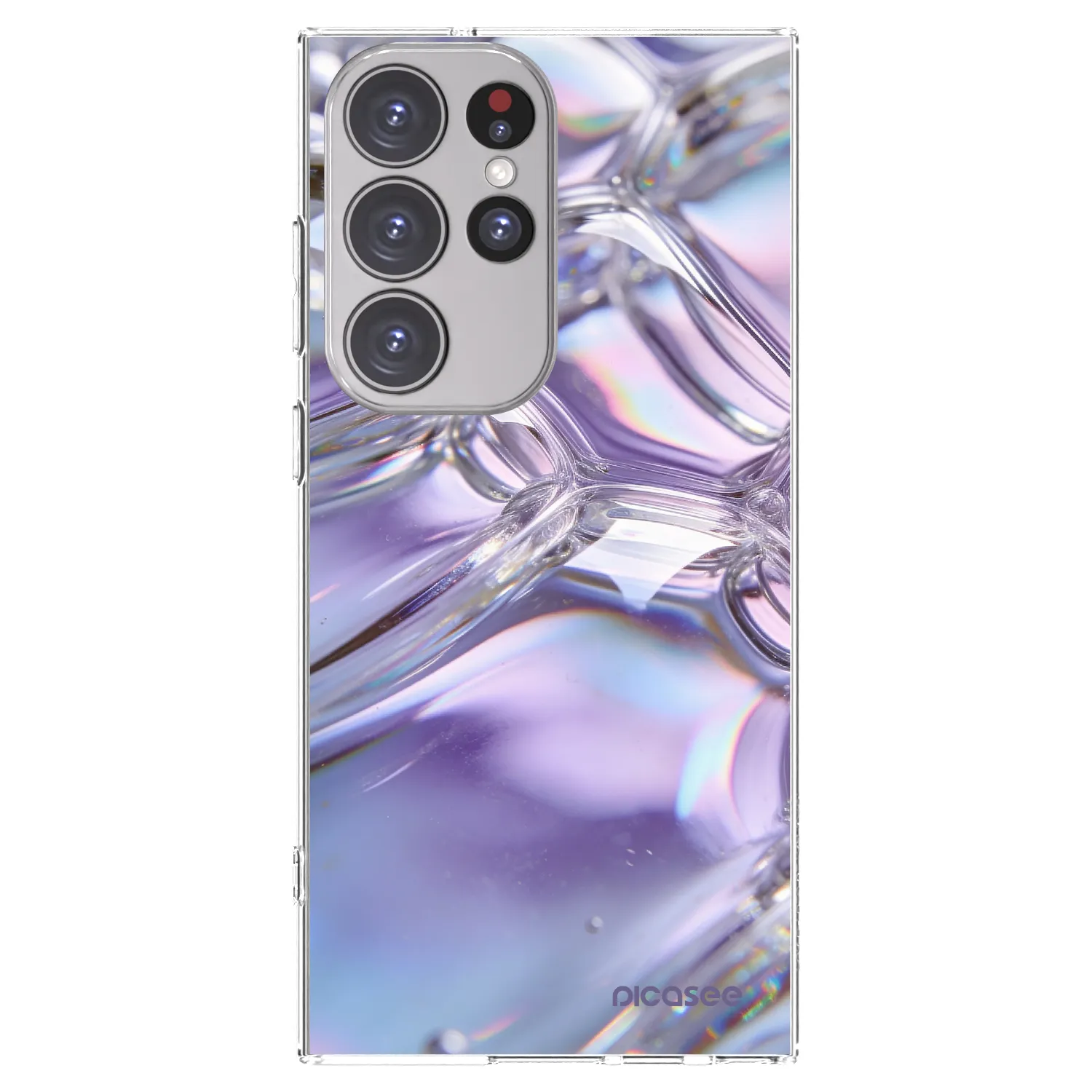 Picasee silikonski prozorni ovitek za Samsung Galaxy S23 Ultra 5G - Iridescent bubbles