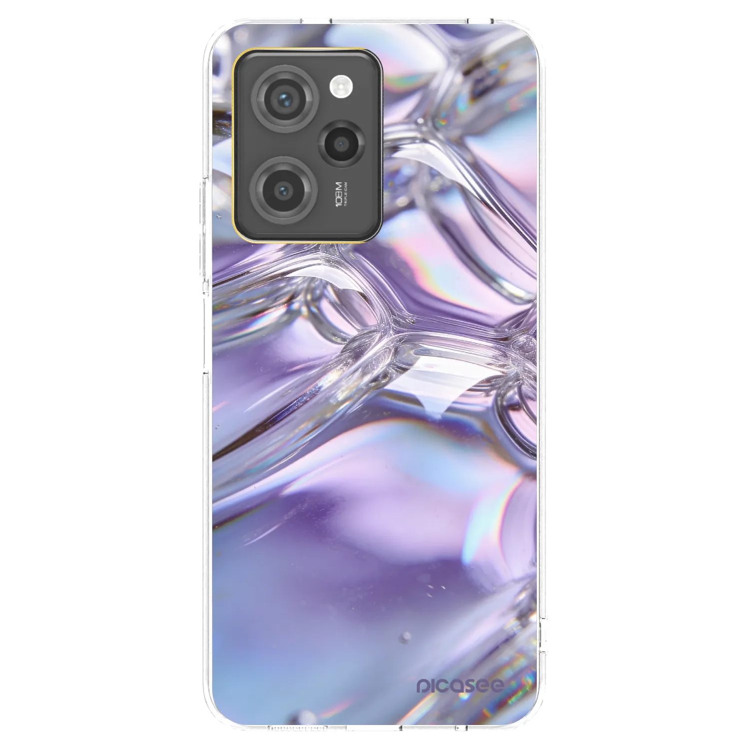 Picasee silikonski črni ovitek za Xiaomi Poco X5 Pro - Iridescent bubbles