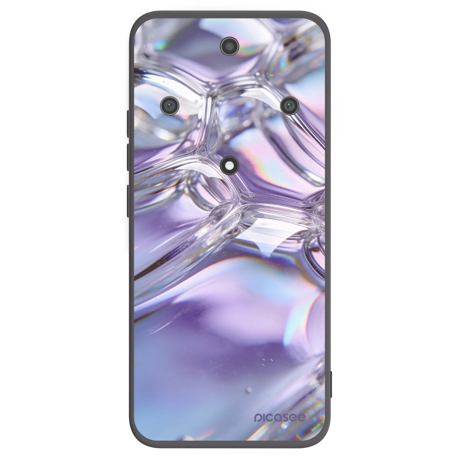 Picasee silikonski črni ovitek za Honor Magic5 Lite 5G - Iridescent bubbles