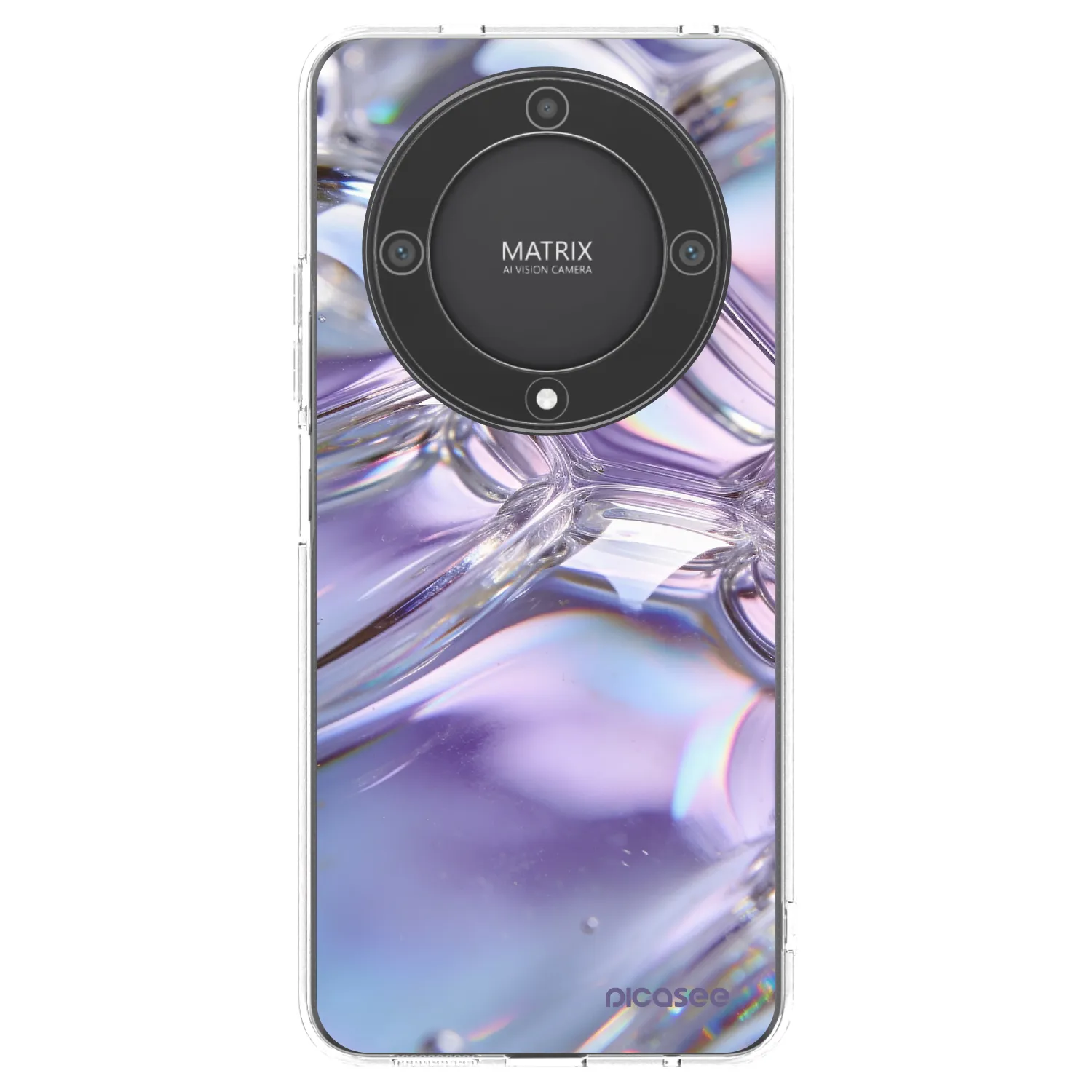 Picasee silikonski prozorni ovitek za Honor Magic5 Lite 5G - Iridescent bubbles