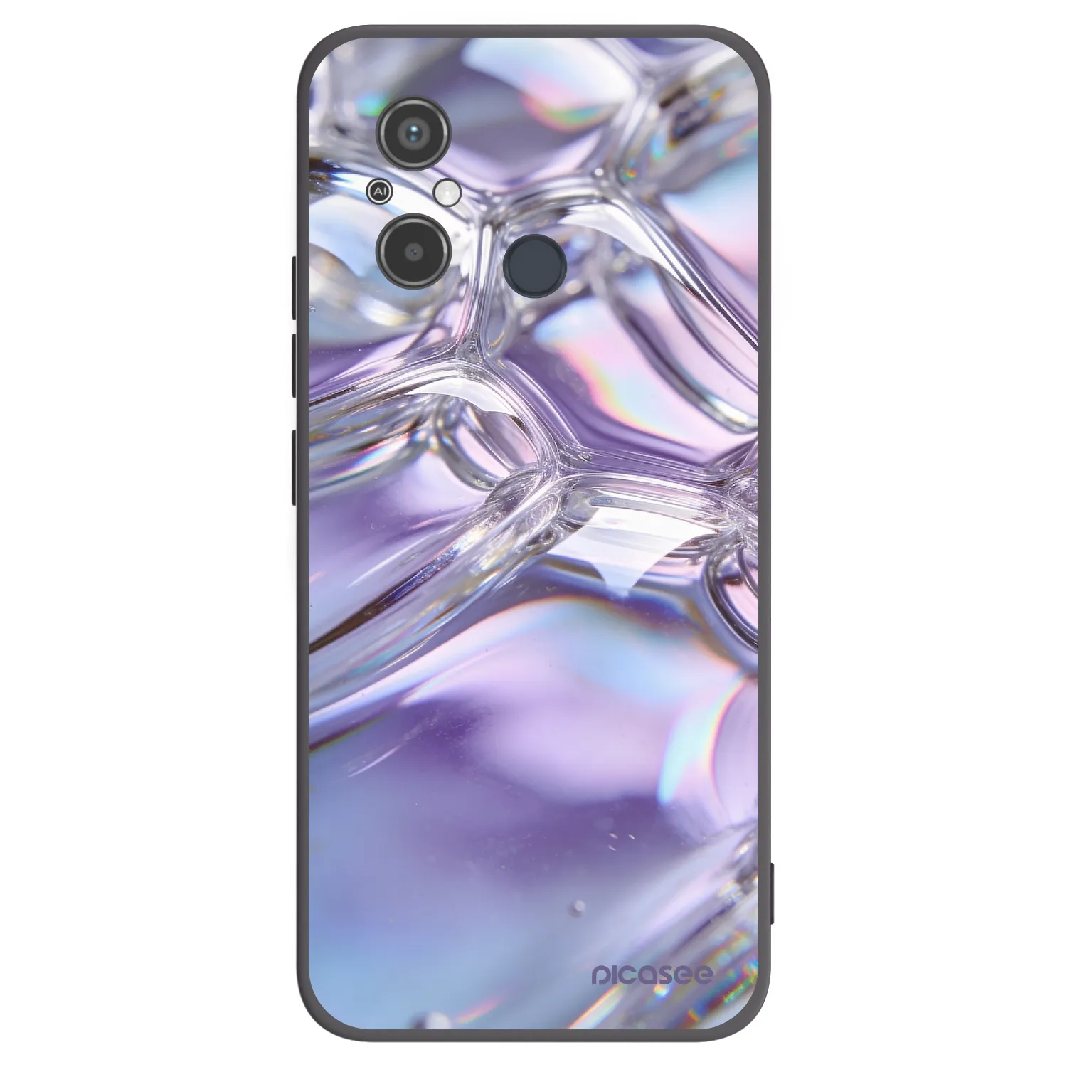 Picasee silikonski črni ovitek za Xiaomi Redmi 12C - Iridescent bubbles