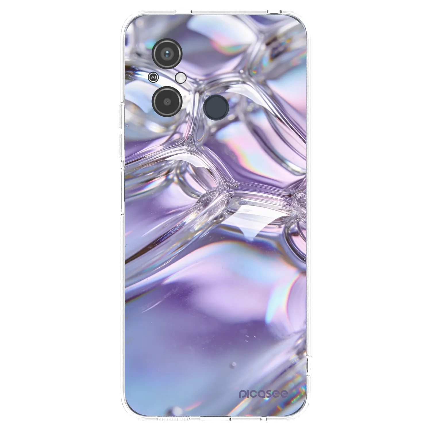 Picasee silikonski prozorni ovitek za Xiaomi Redmi 12C - Iridescent bubbles