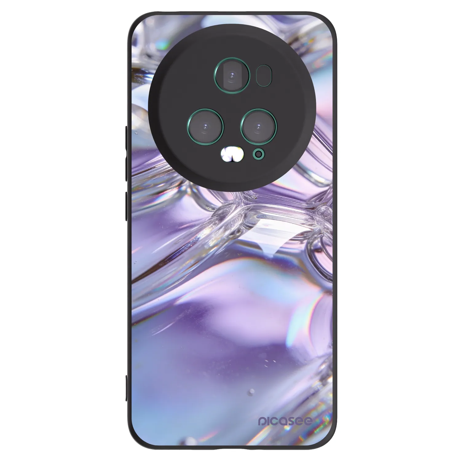 Picasee silikonski črni ovitek za Honor Magic5 Pro - Iridescent bubbles