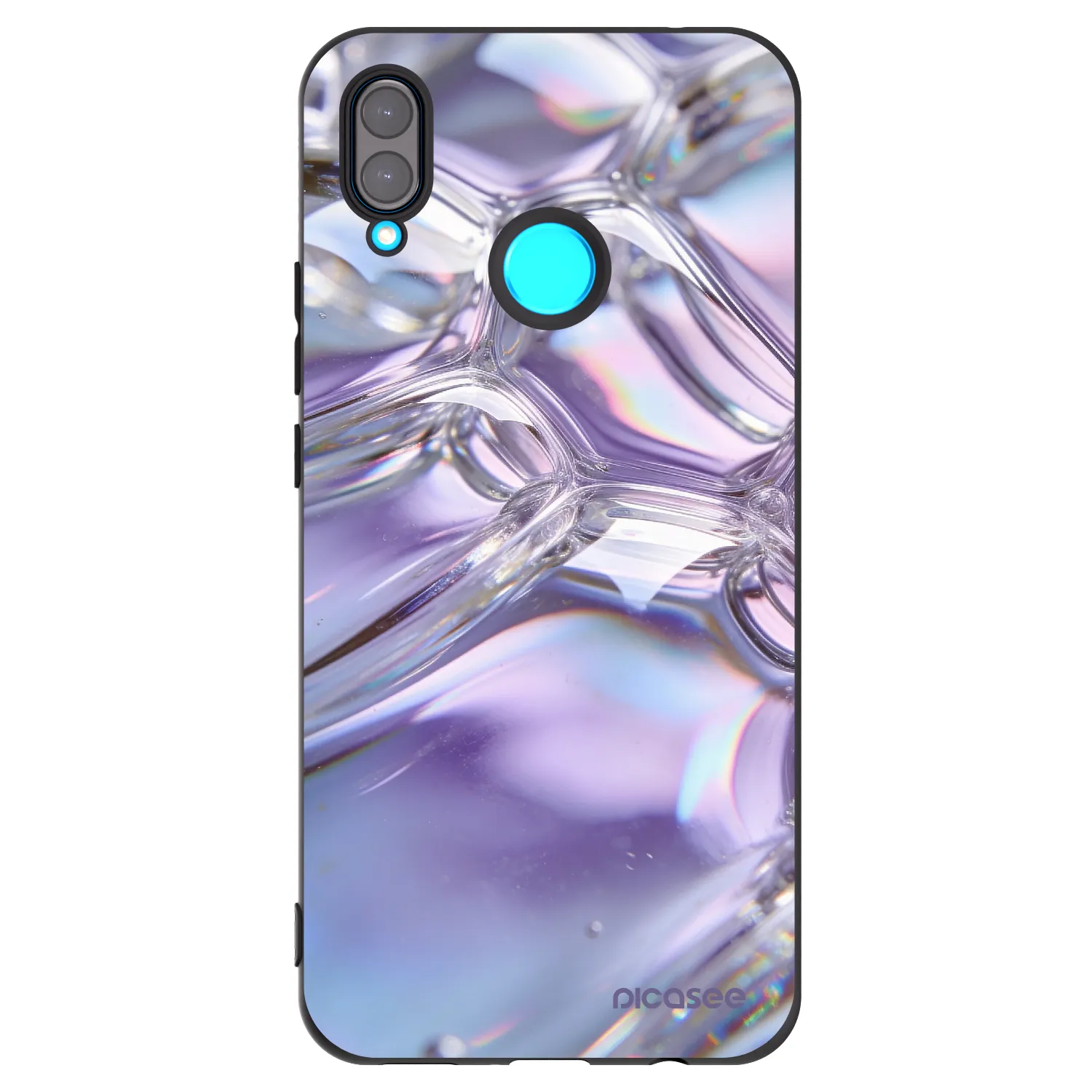 Picasee silikonski črni ovitek za Huawei Nova 3 - Iridescent bubbles