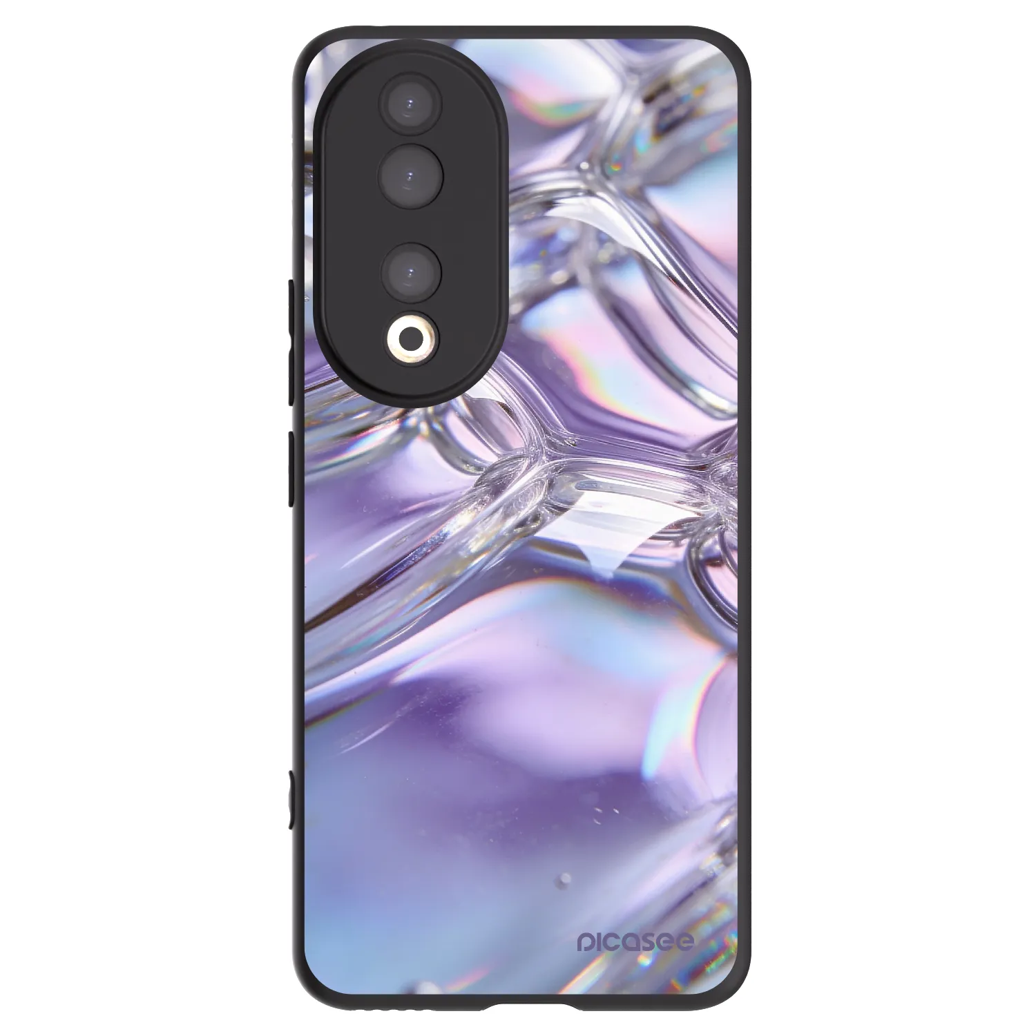 Picasee silikonski črni ovitek za Honor 90 5G - Iridescent bubbles