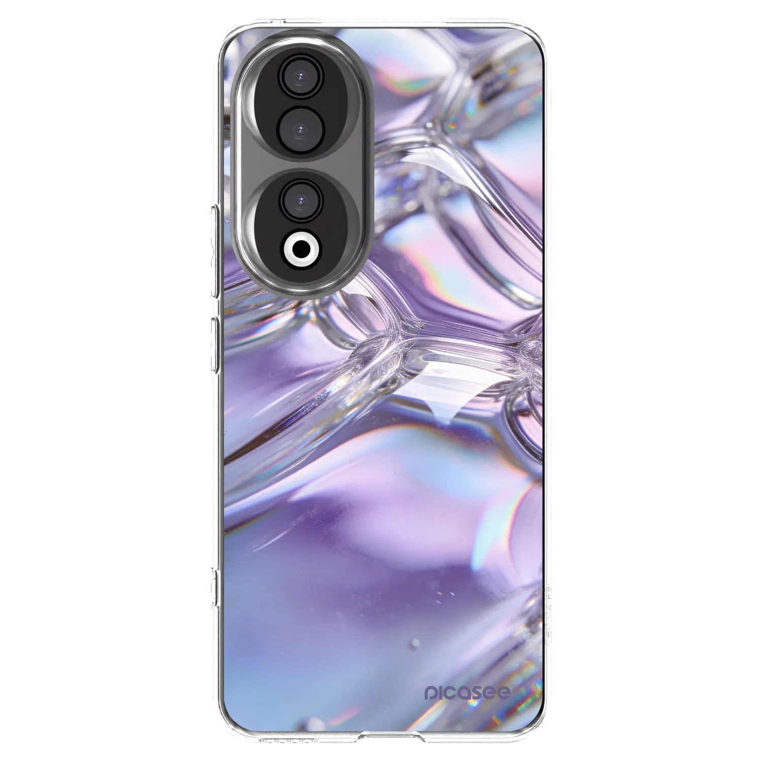 Picasee silikonski prozorni ovitek za Honor 90 5G - Iridescent bubbles