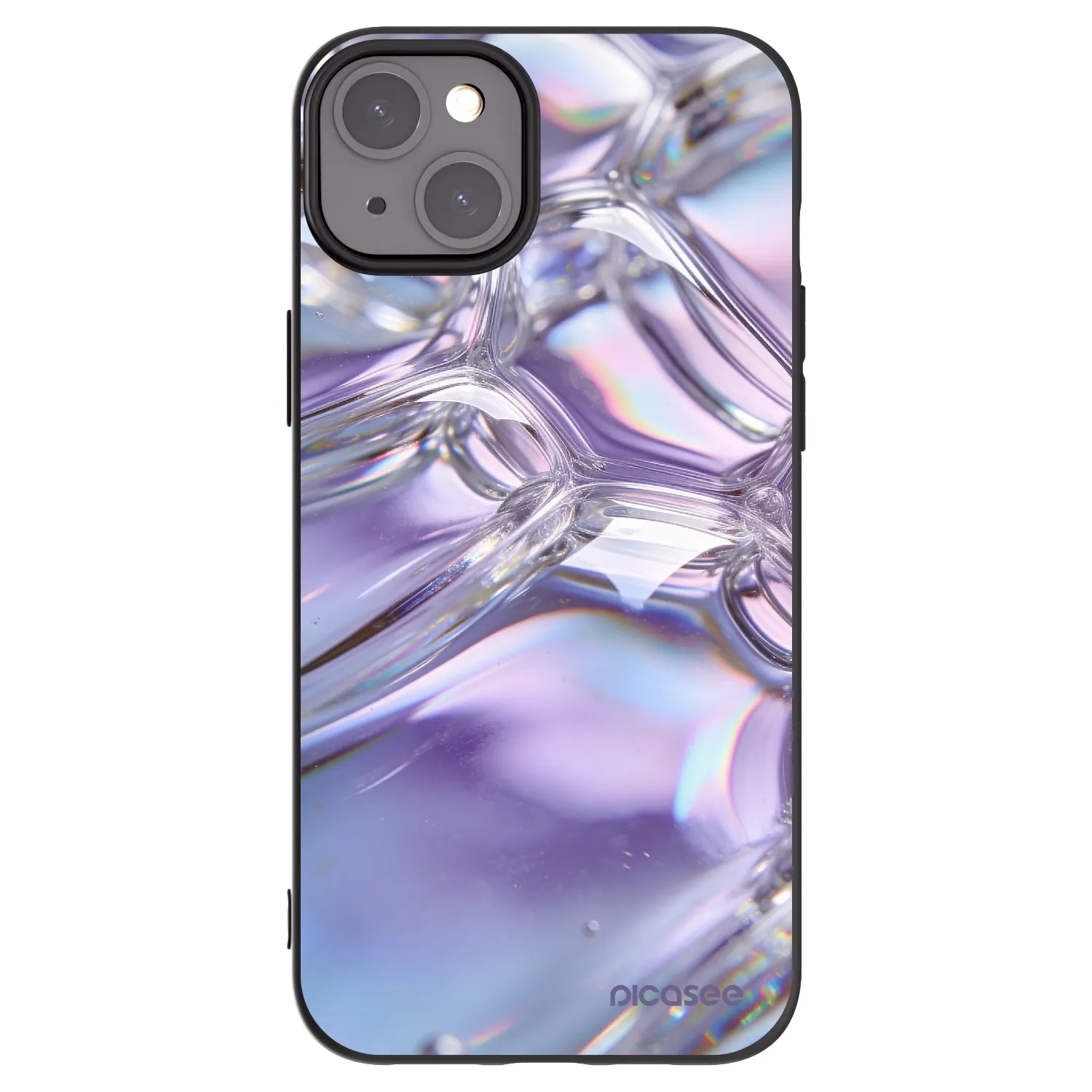 Picasee silikonski črni ovitek za Apple iPhone 15 Plus - Iridescent bubbles
