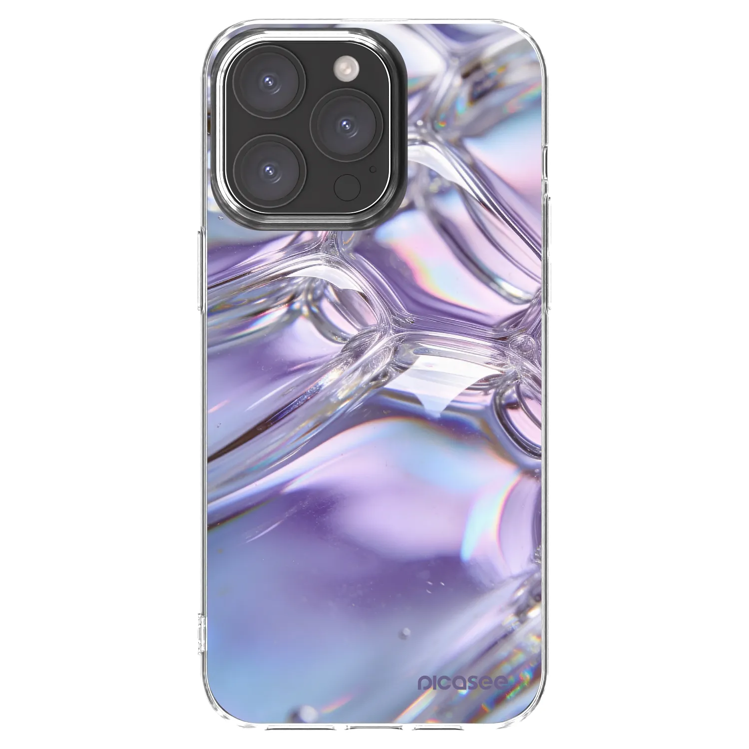 Picasee silikonski prozorni ovitek za Apple iPhone 15 Pro Max - Iridescent bubbles