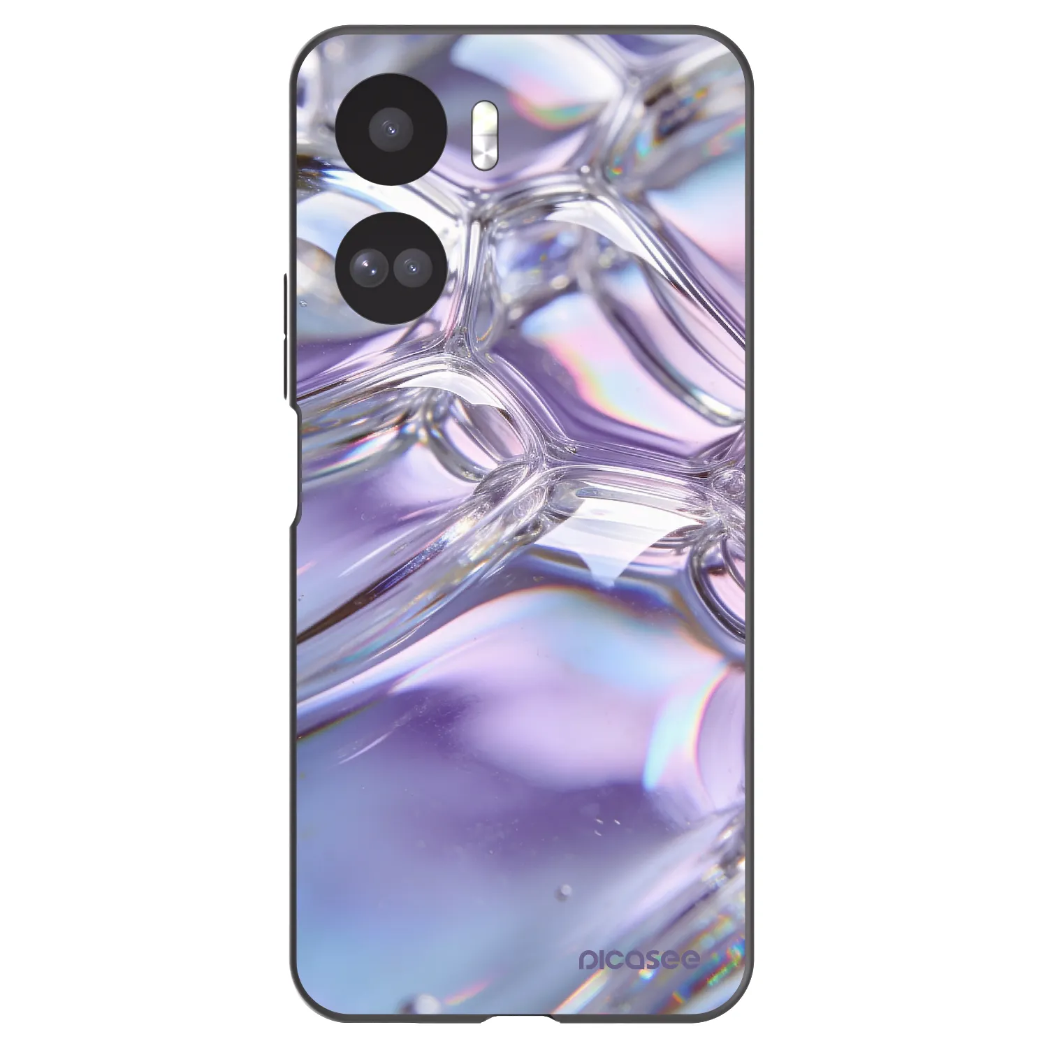 Picasee silikonski črni ovitek za Honor 90 Lite 5G - Iridescent bubbles