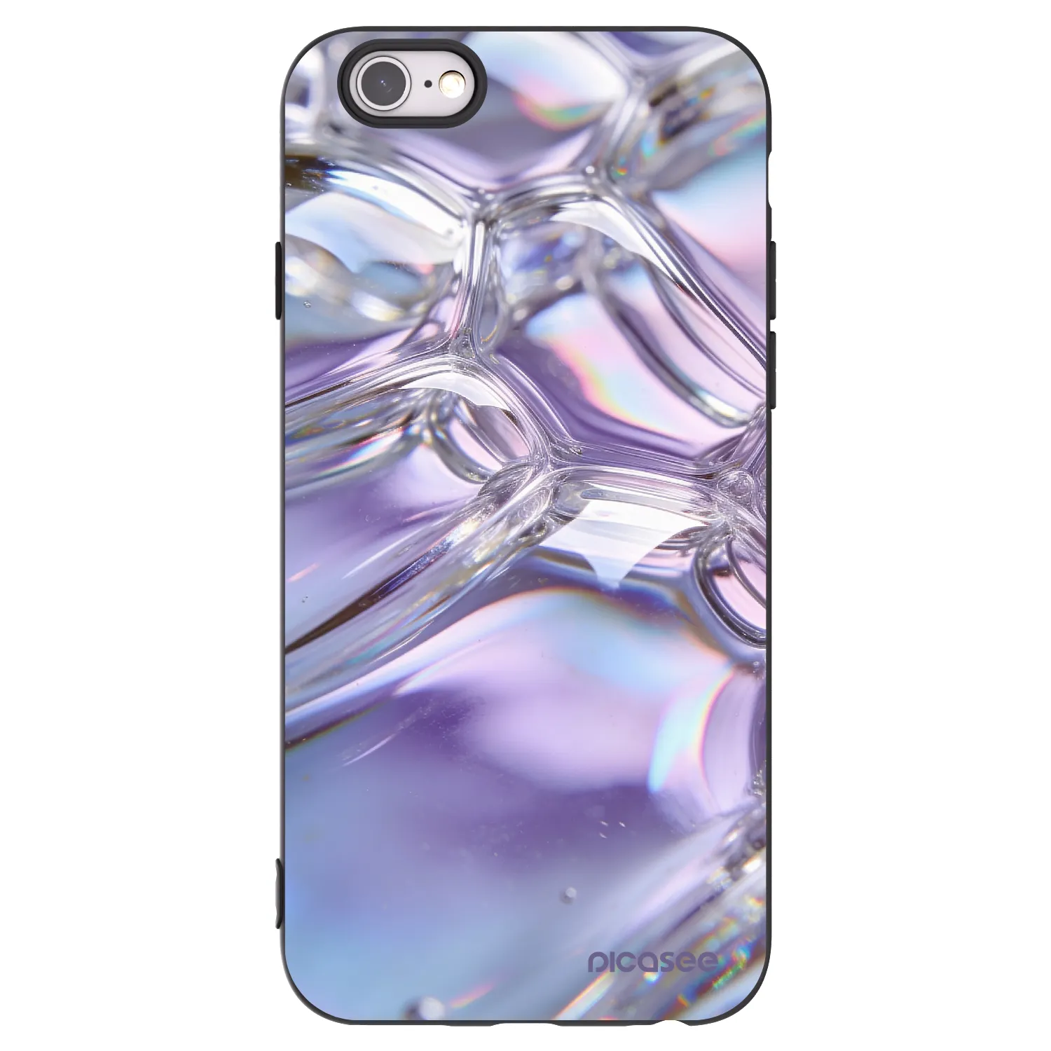 Picasee silikonski črni ovitek za Apple iPhone 6/6S - Iridescent bubbles