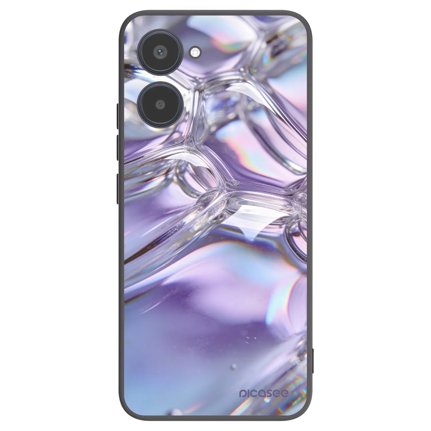 Picasee silikonski črni ovitek za Realme 10 4G - Iridescent bubbles