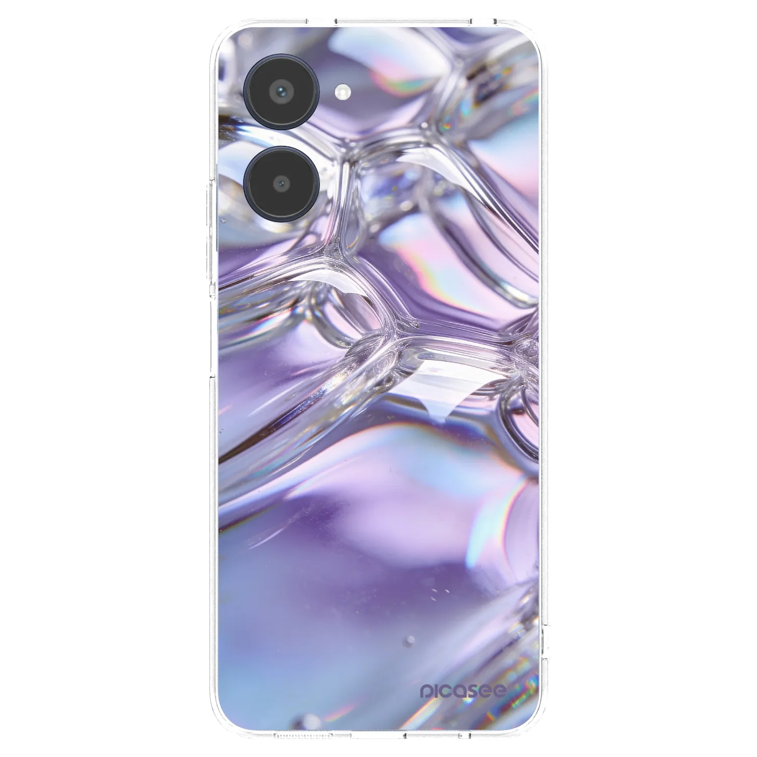 Picasee silikonski prozorni ovitek za Realme 10 4G - Iridescent bubbles