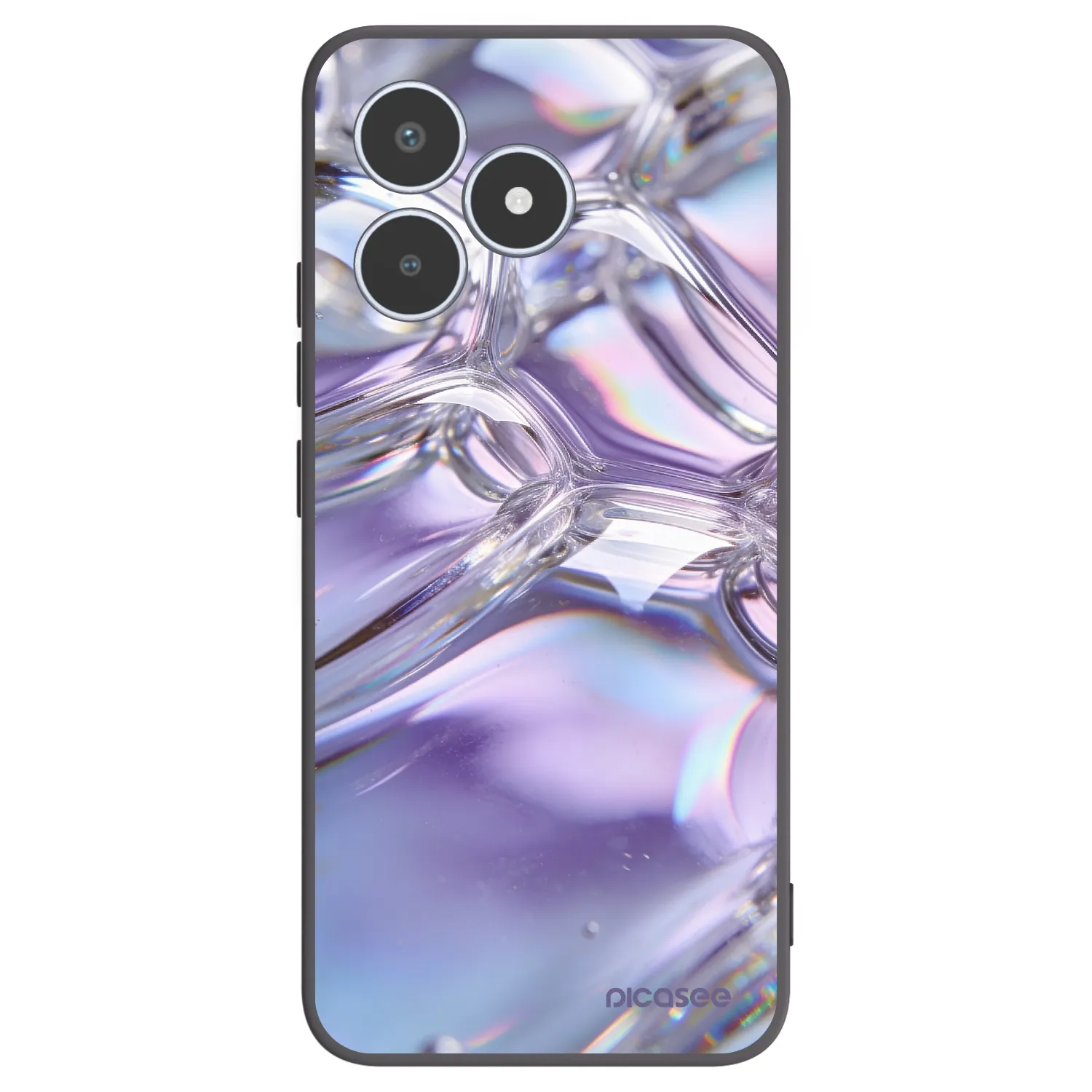 Picasee silikonski črni ovitek za Realme C53 - Iridescent bubbles