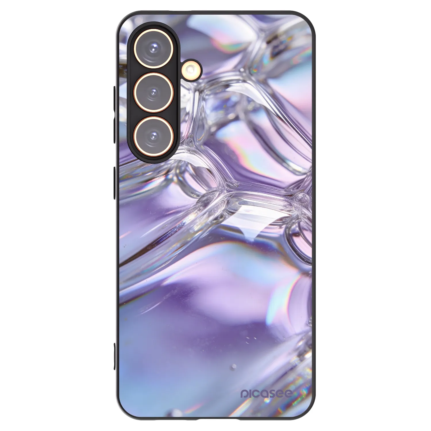 Picasee silikonski črni ovitek za Samsung Galaxy S24 S921B 5G - Iridescent bubbles