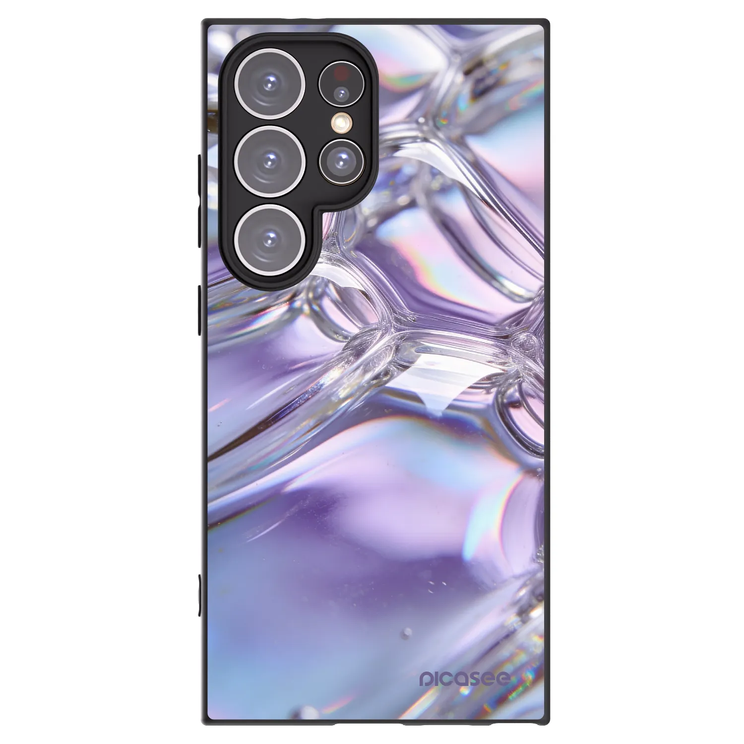 Picasee silikonski črni ovitek za Samsung Galaxy S24 Ultra S928B 5G - Iridescent bubbles