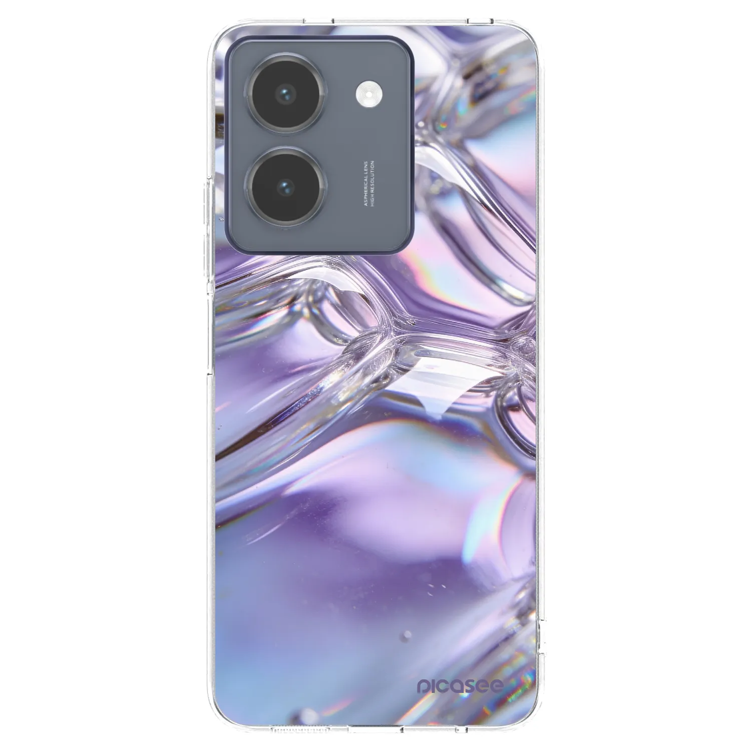 Picasee silikonski prozorni ovitek za Vivo Y36 4G - Iridescent bubbles