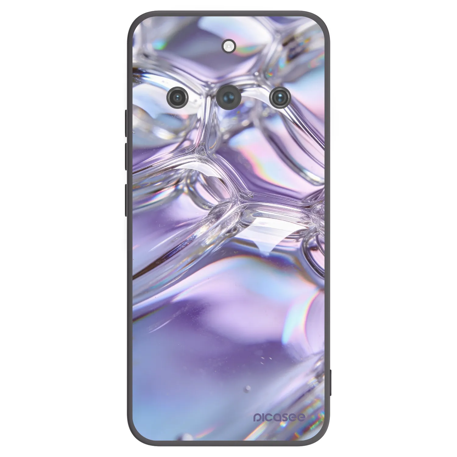 Picasee silikonski črni ovitek za Realme 11 Pro+ - Iridescent bubbles
