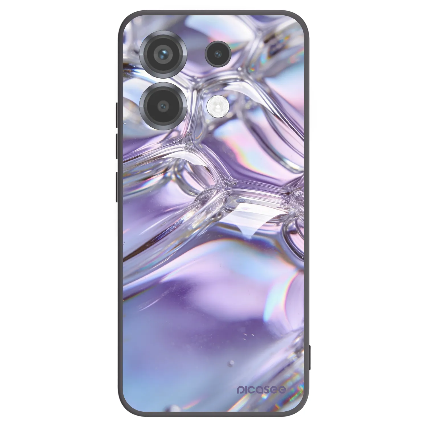 Picasee silikonski črni ovitek za Xiaomi Poco X6 - Iridescent bubbles