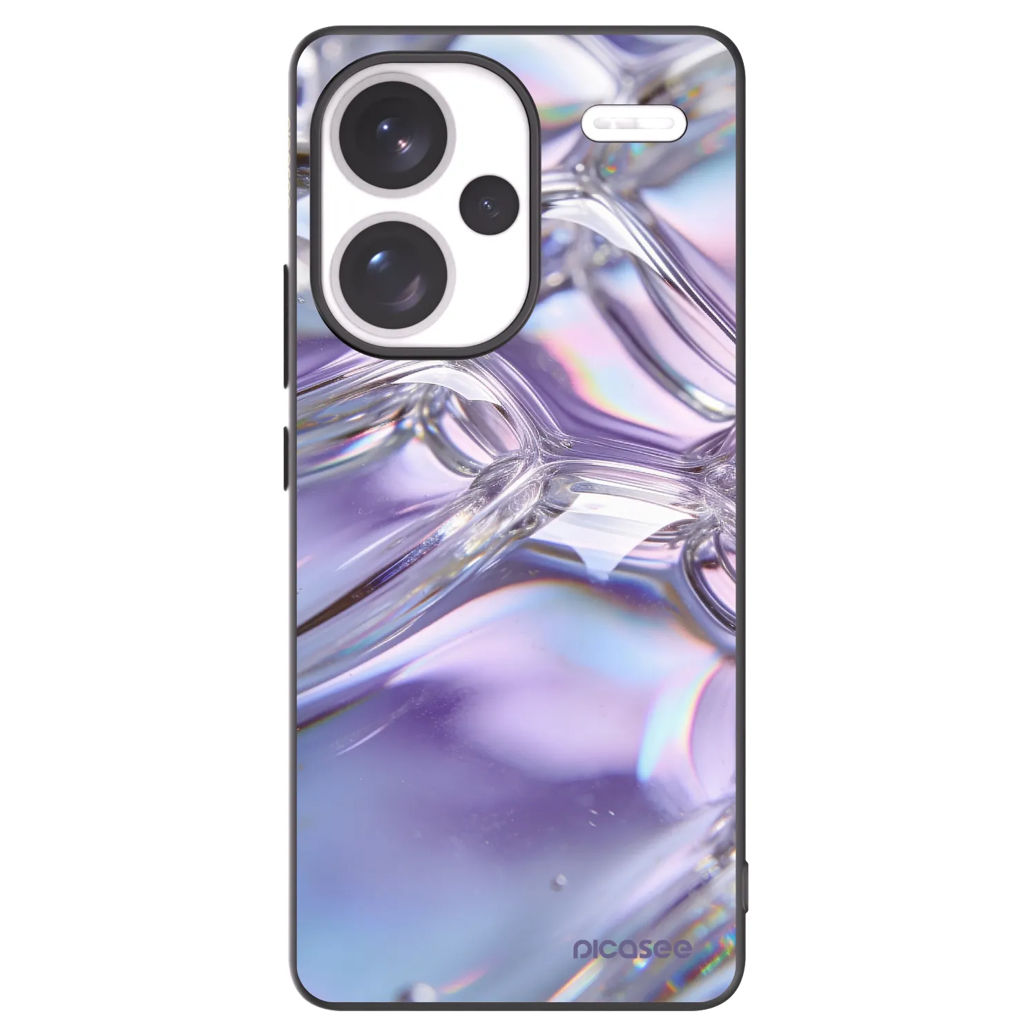 Picasee silikonski črni ovitek za Xiaomi Redmi Note 13 Pro+ 5G - Iridescent bubbles