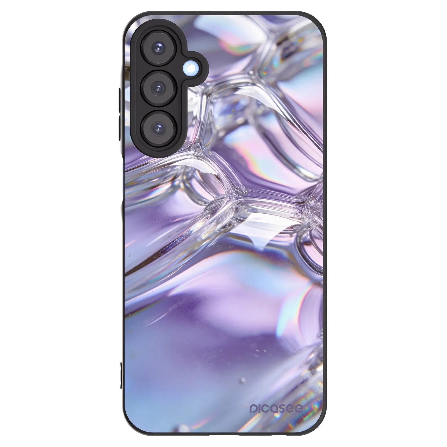 Picasee silikonski črni ovitek za Samsung Galaxy A25 A256B 5G - Iridescent bubbles