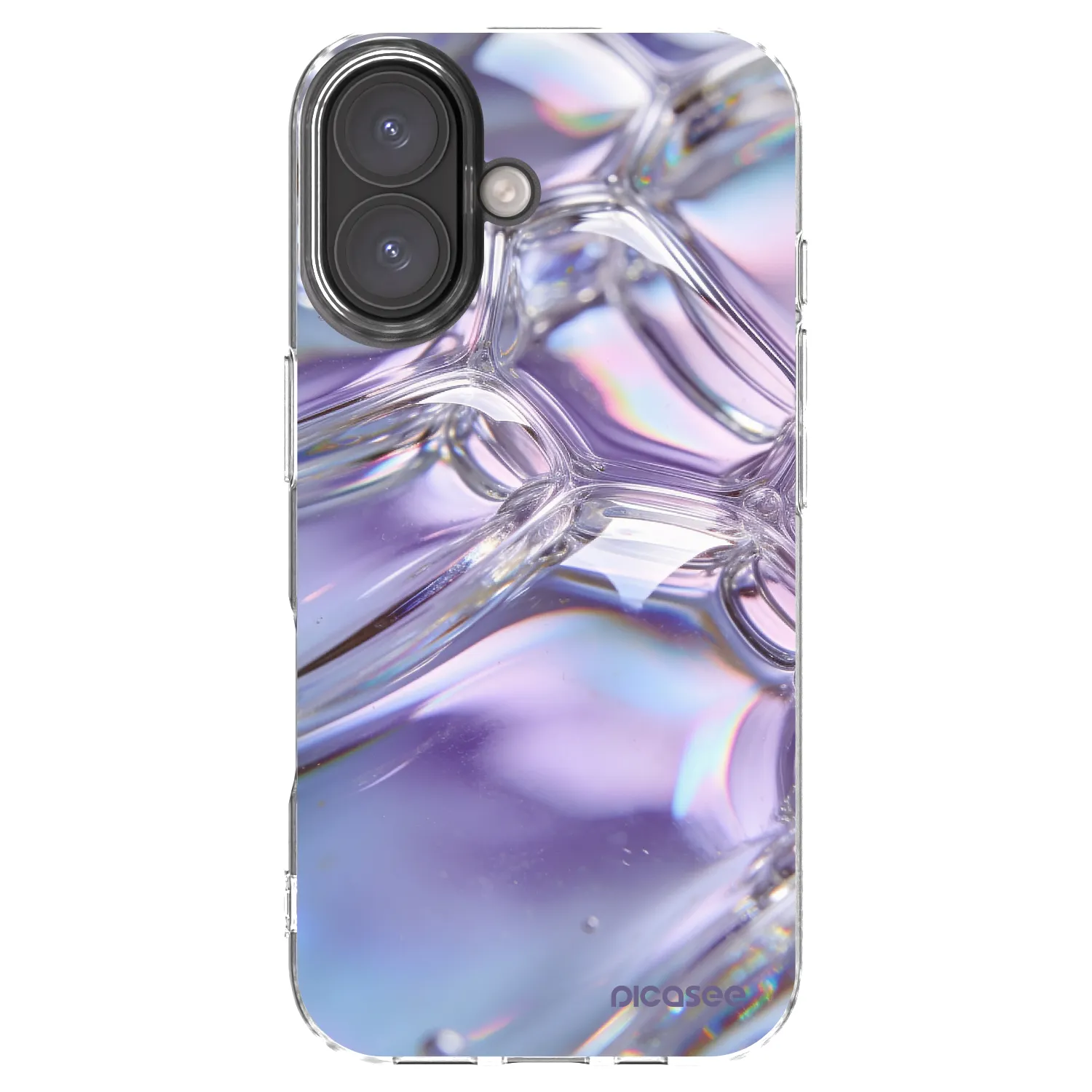 Picasee silikonski prozorni ovitek za Apple iPhone 16 - Iridescent bubbles