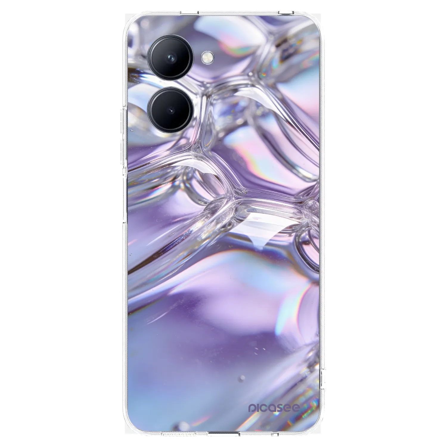 Picasee silikonski prozorni ovitek za Realme C33 (2023) - Iridescent bubbles