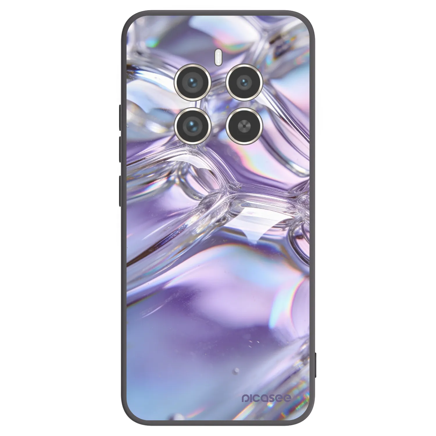 Picasee silikonski črni ovitek za Realme 12 Pro 5G - Iridescent bubbles