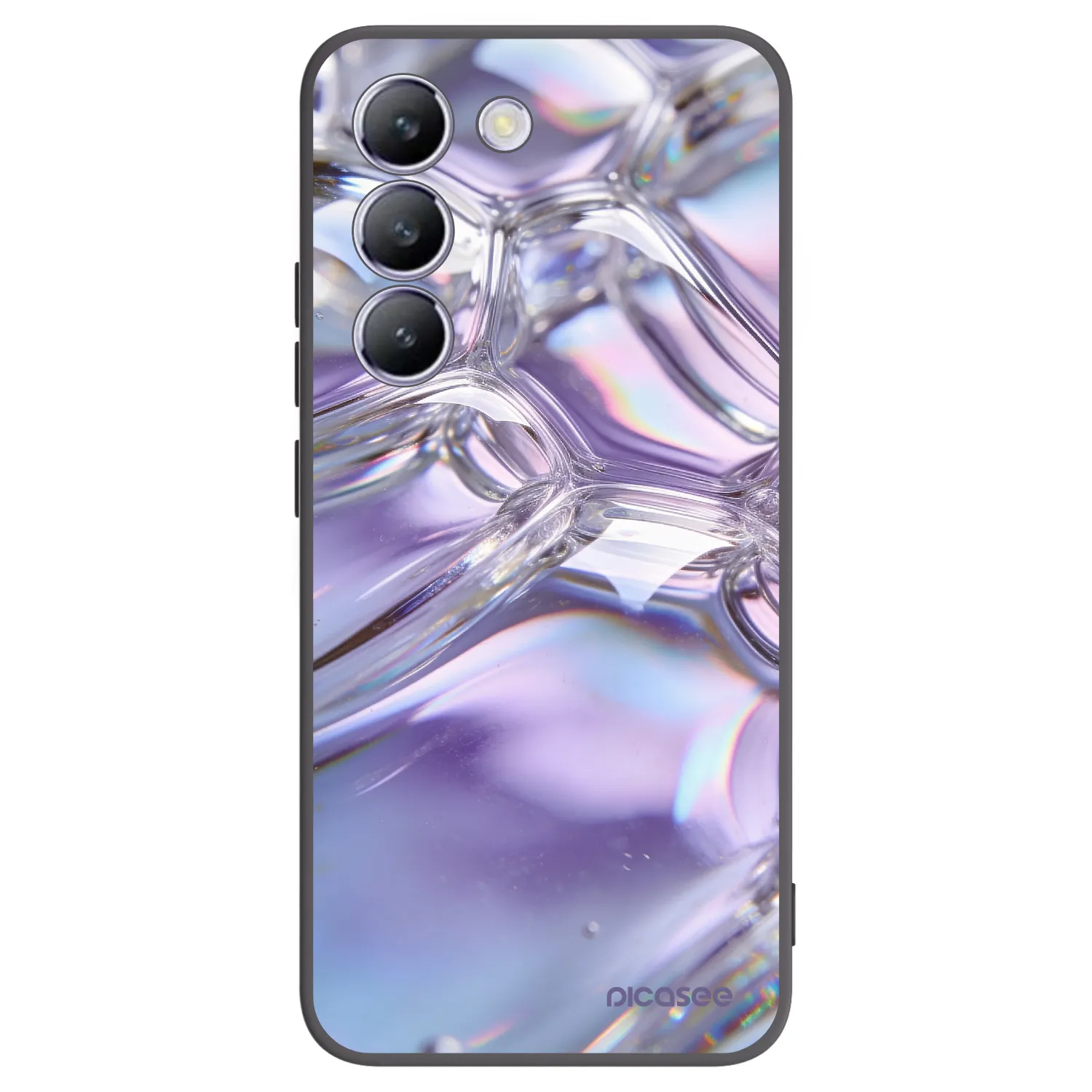 Picasee silikonski črni ovitek za Vivo V40 SE 5G - Iridescent bubbles