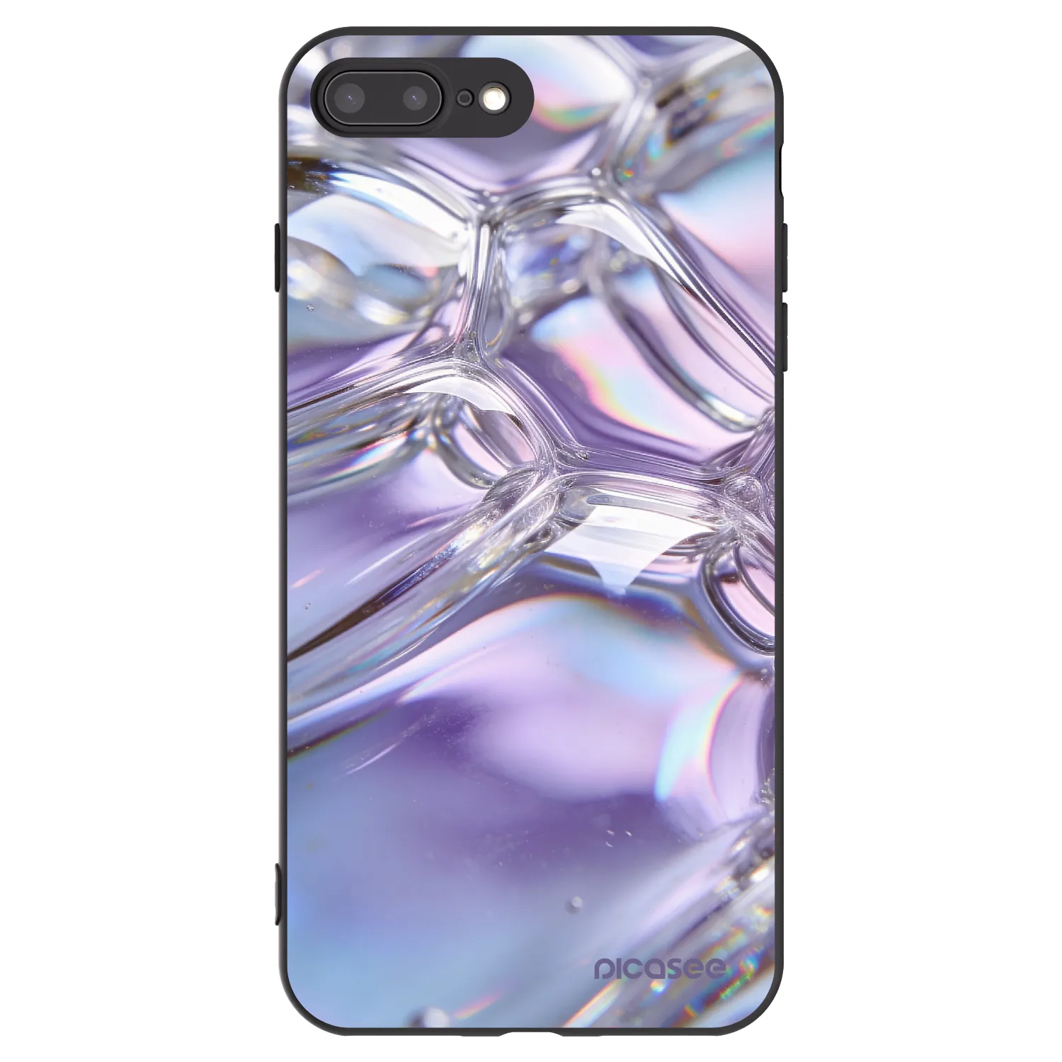 Picasee silikonski črni ovitek za Apple iPhone 7 Plus - Iridescent bubbles